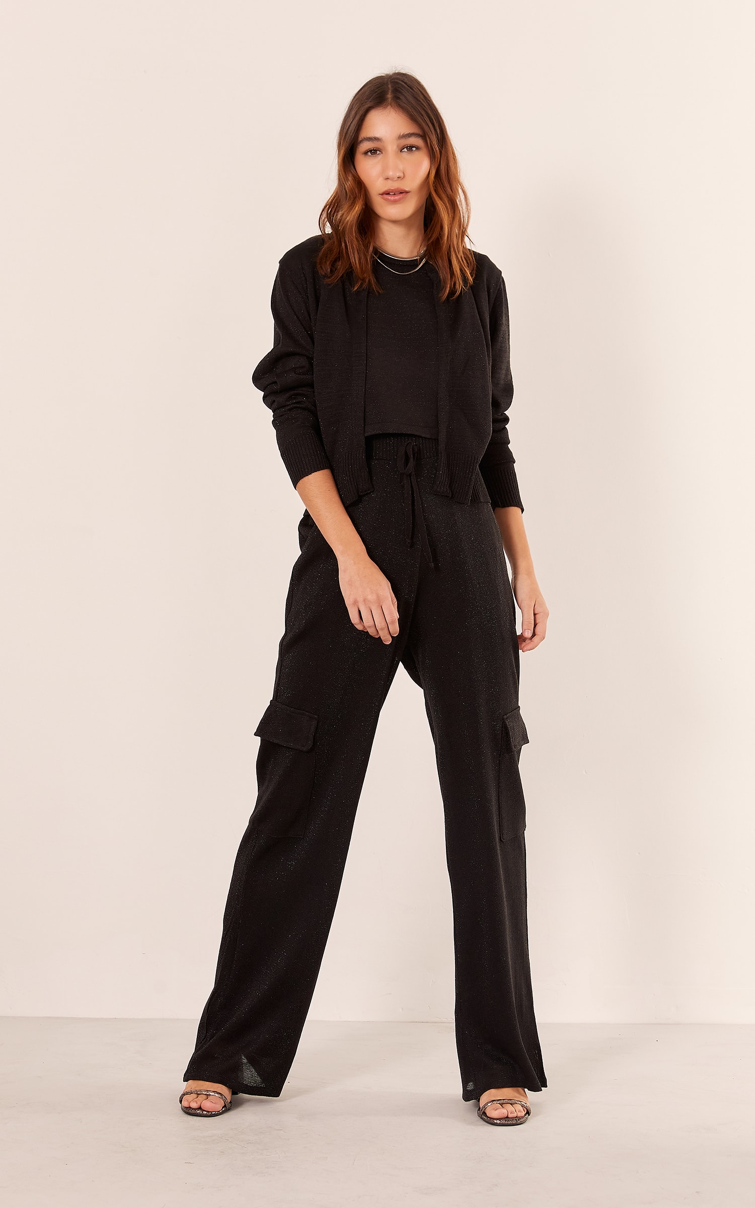 Regata Tricot Lurex Preto