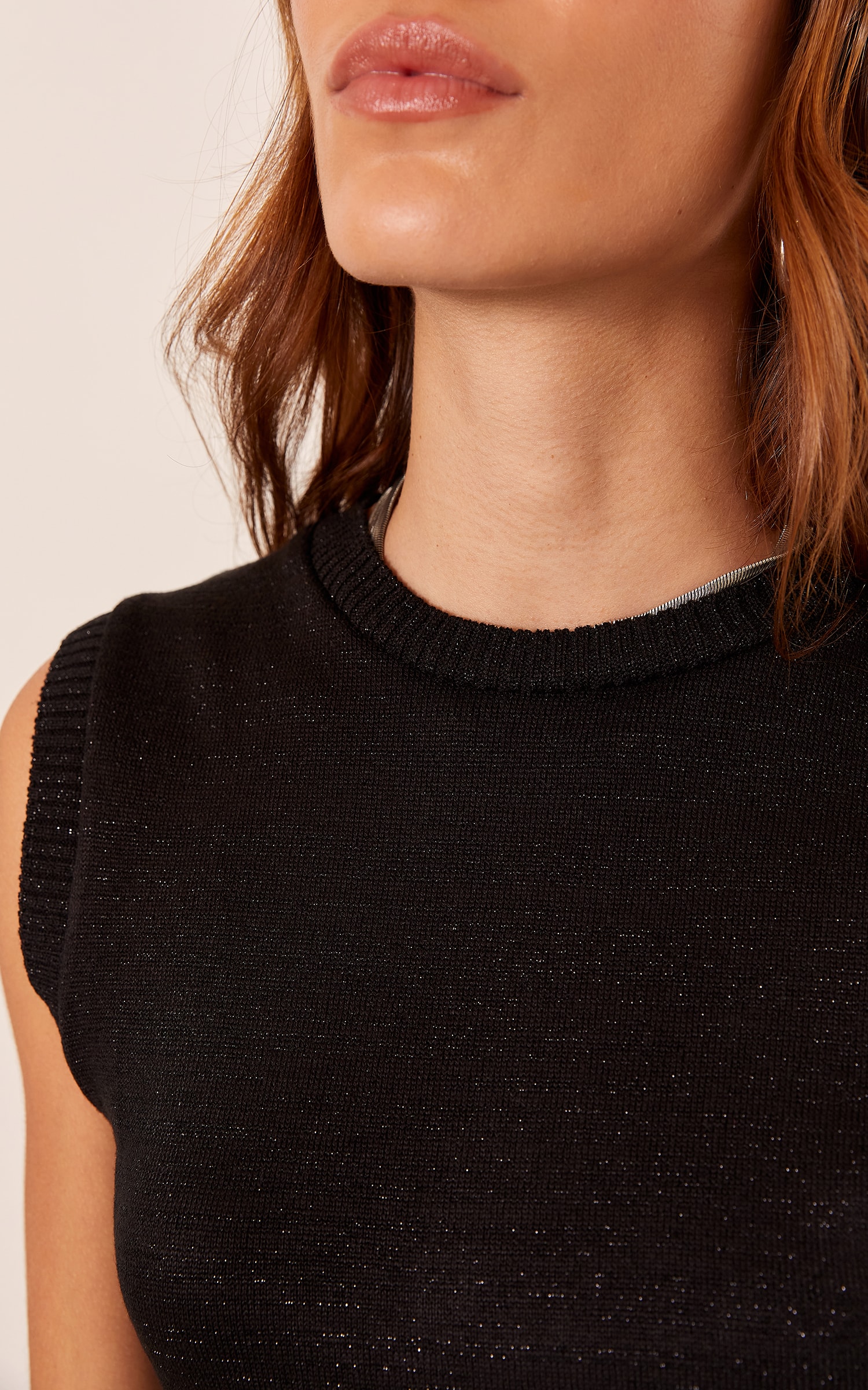 Regata Tricot Lurex Preto