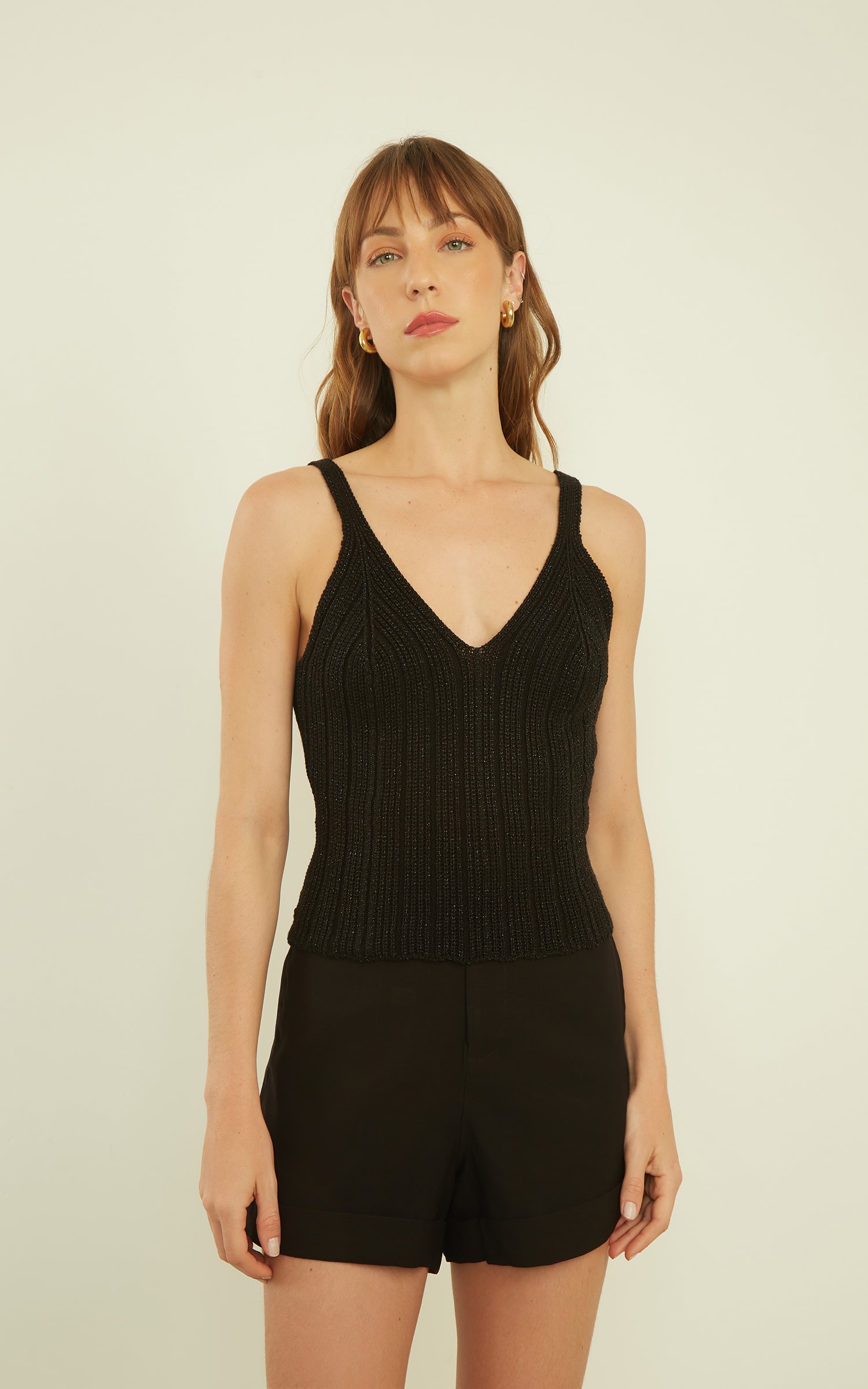 Regata Tricot Lurex Preto