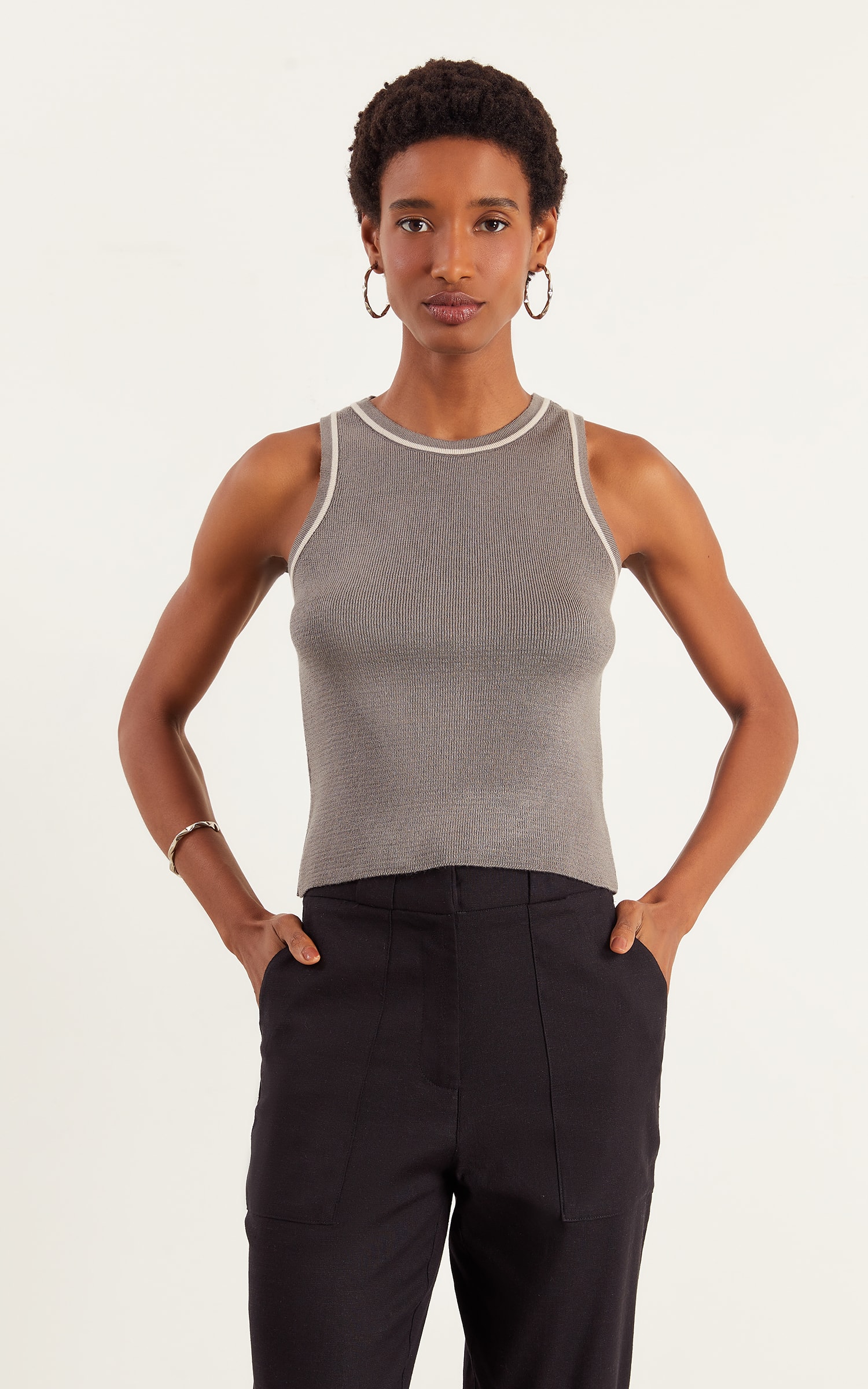 Regata Tricot Nadador Chumbo