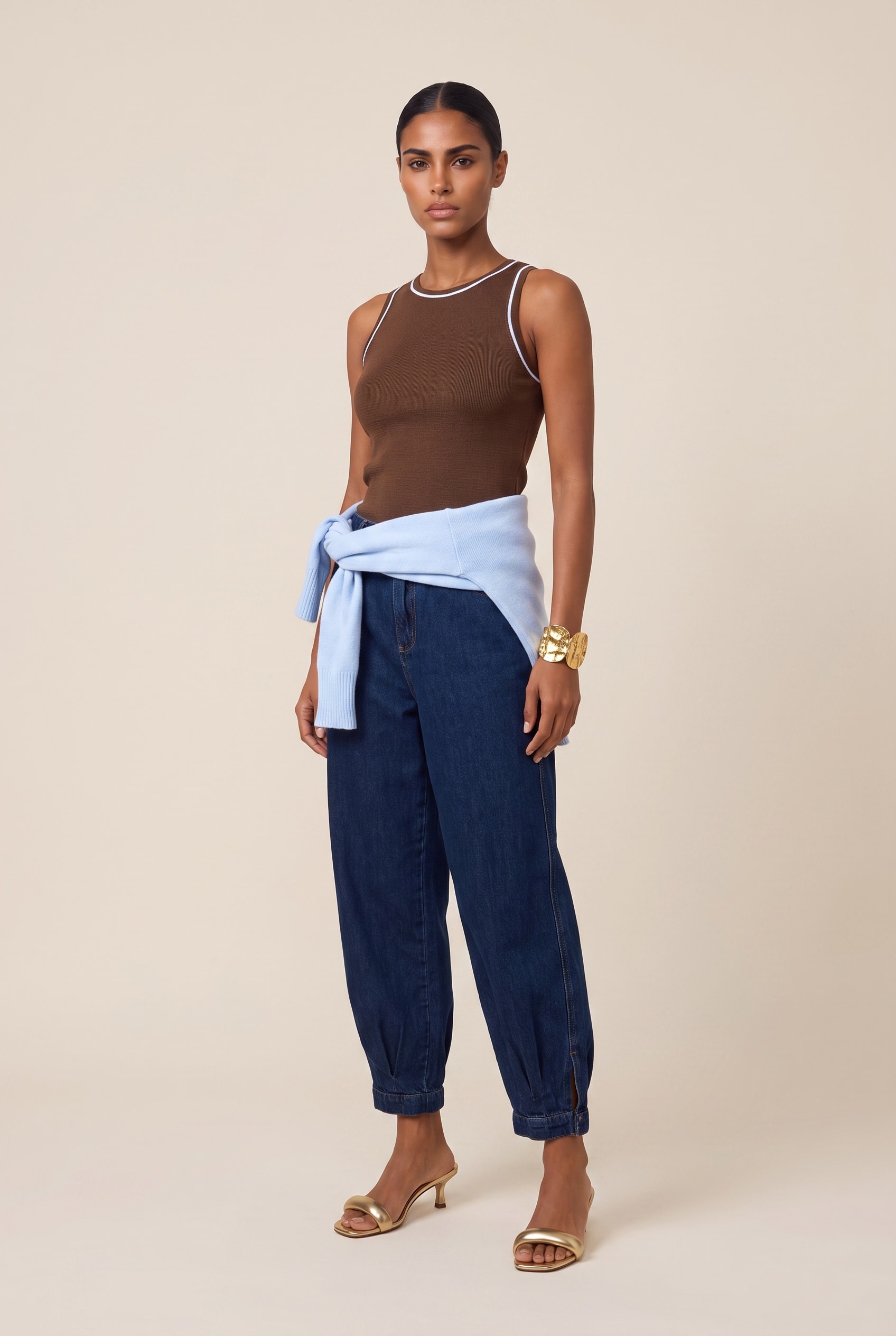 Regata Tricot Nadador Marrom