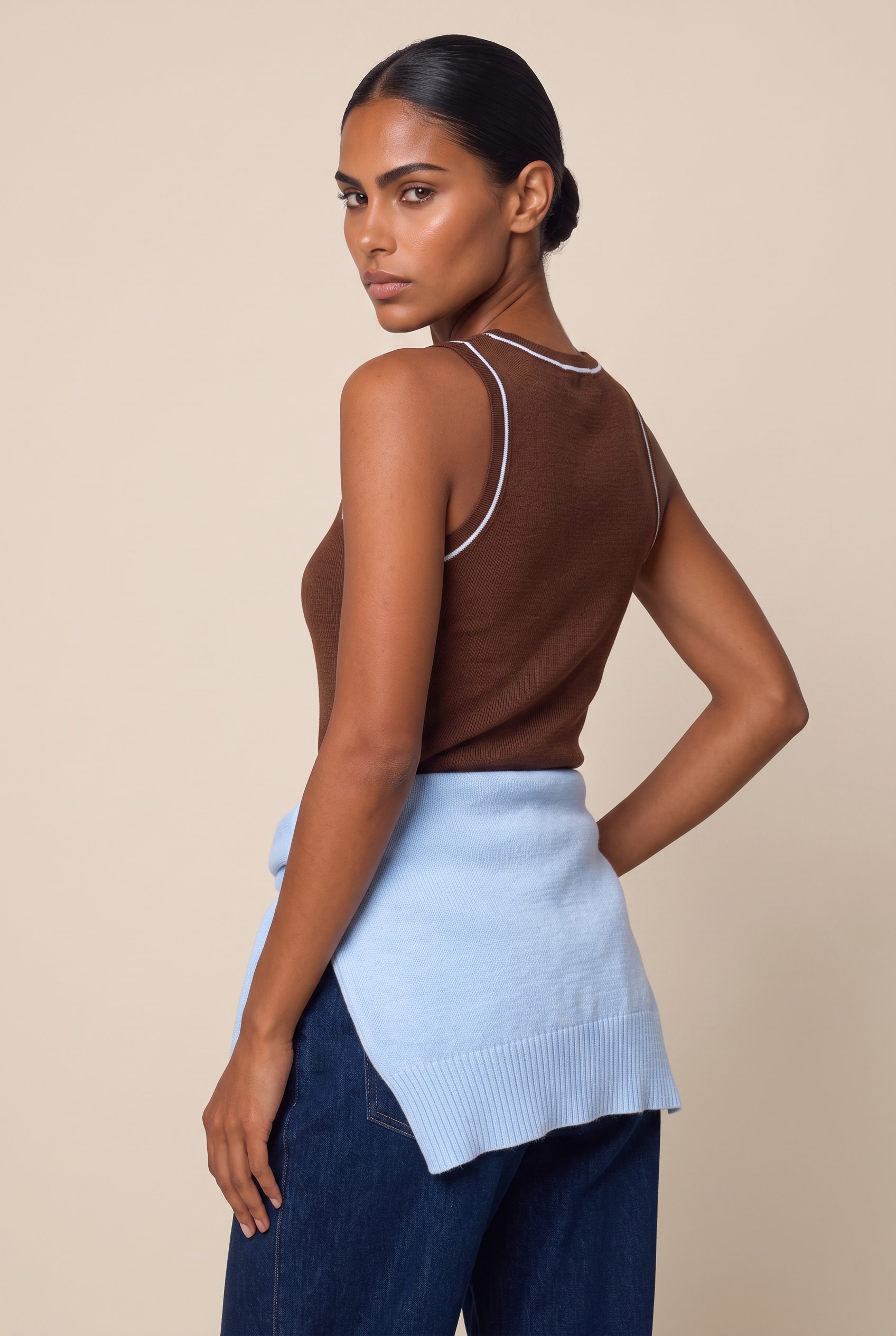 Regata Tricot Nadador Marrom