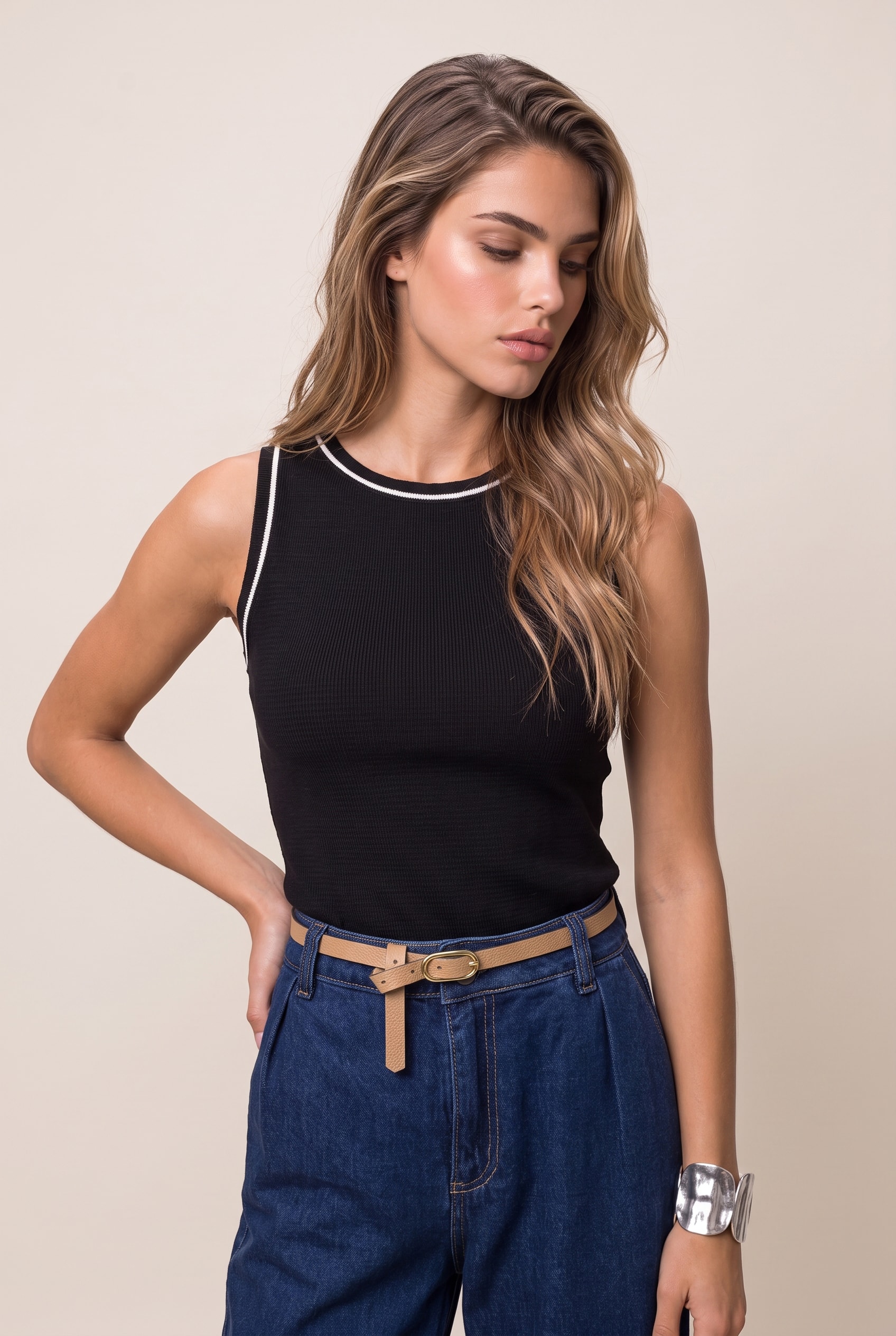 Regata Tricot Nadador Preto
