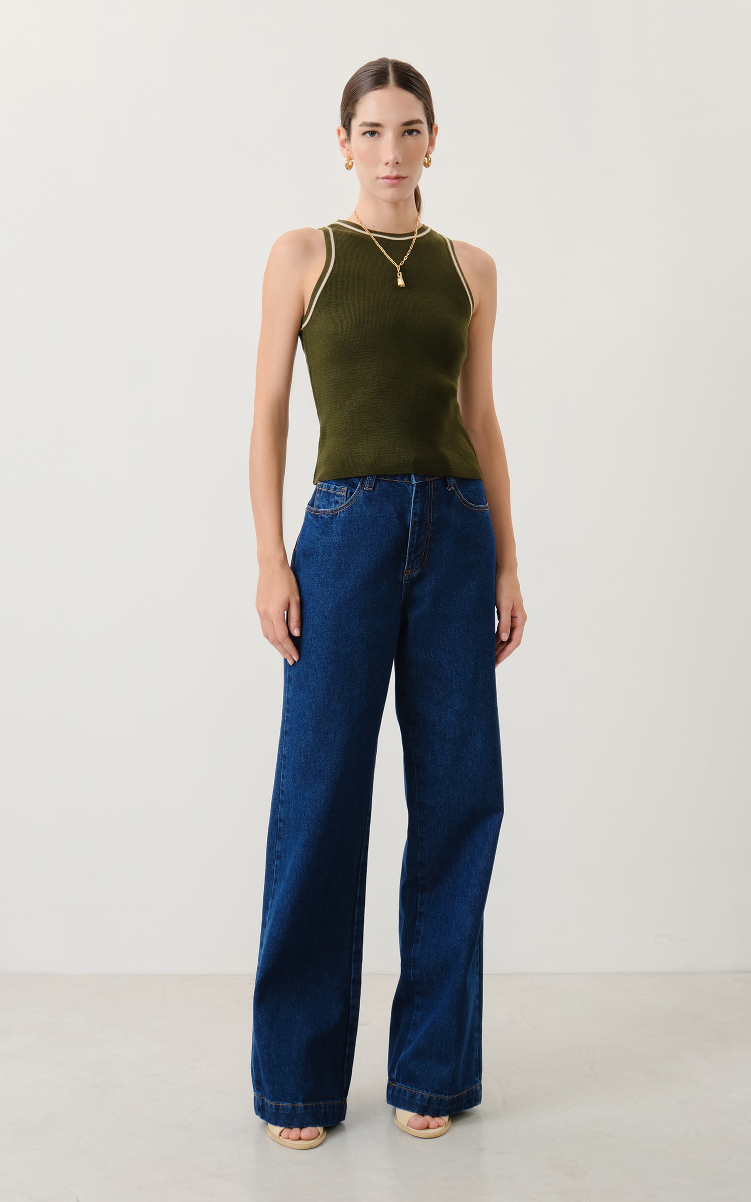 Regata Tricot Nadador Verde Musgo