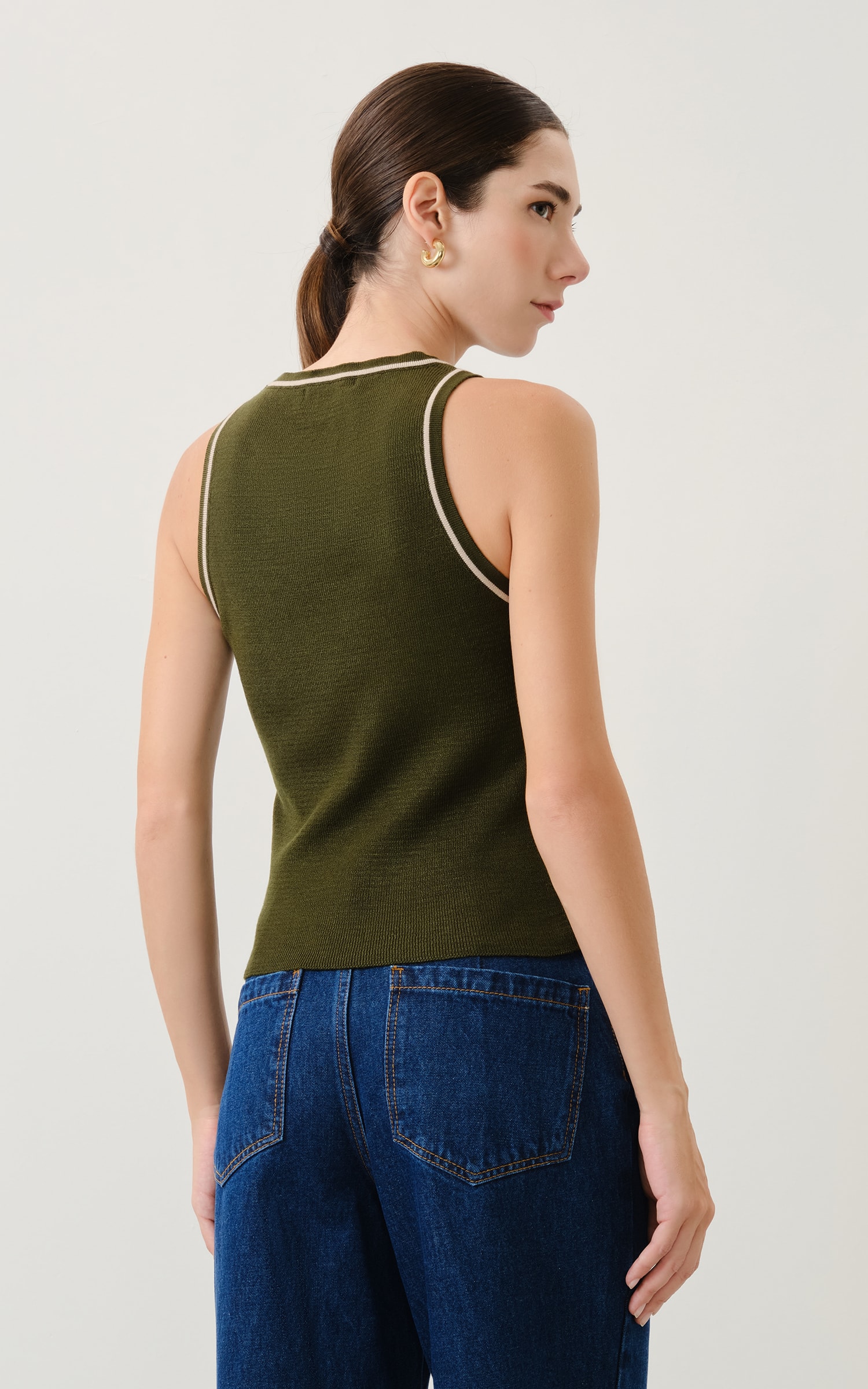 Regata Tricot Nadador Verde Musgo