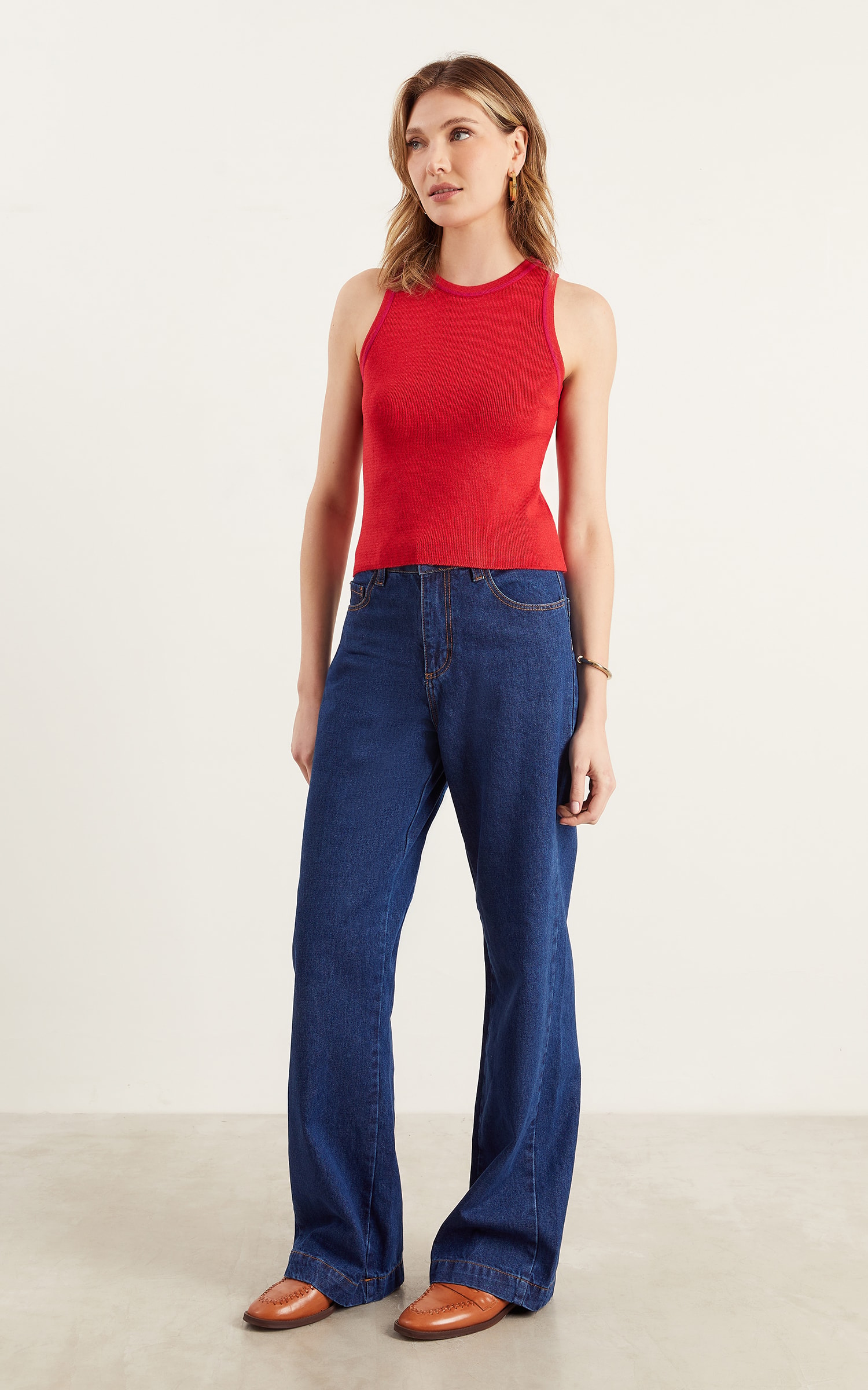Regata Tricot Nadador Vermelho