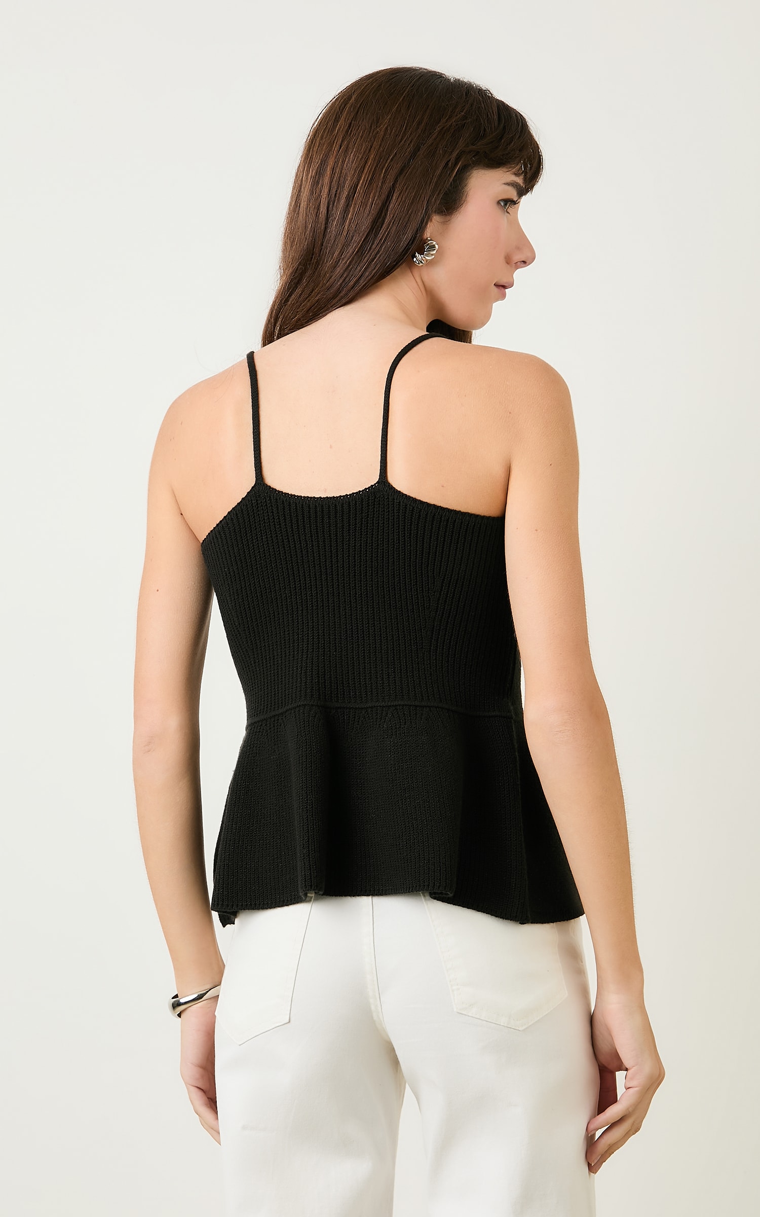 Regata Tricot Peplum Preto