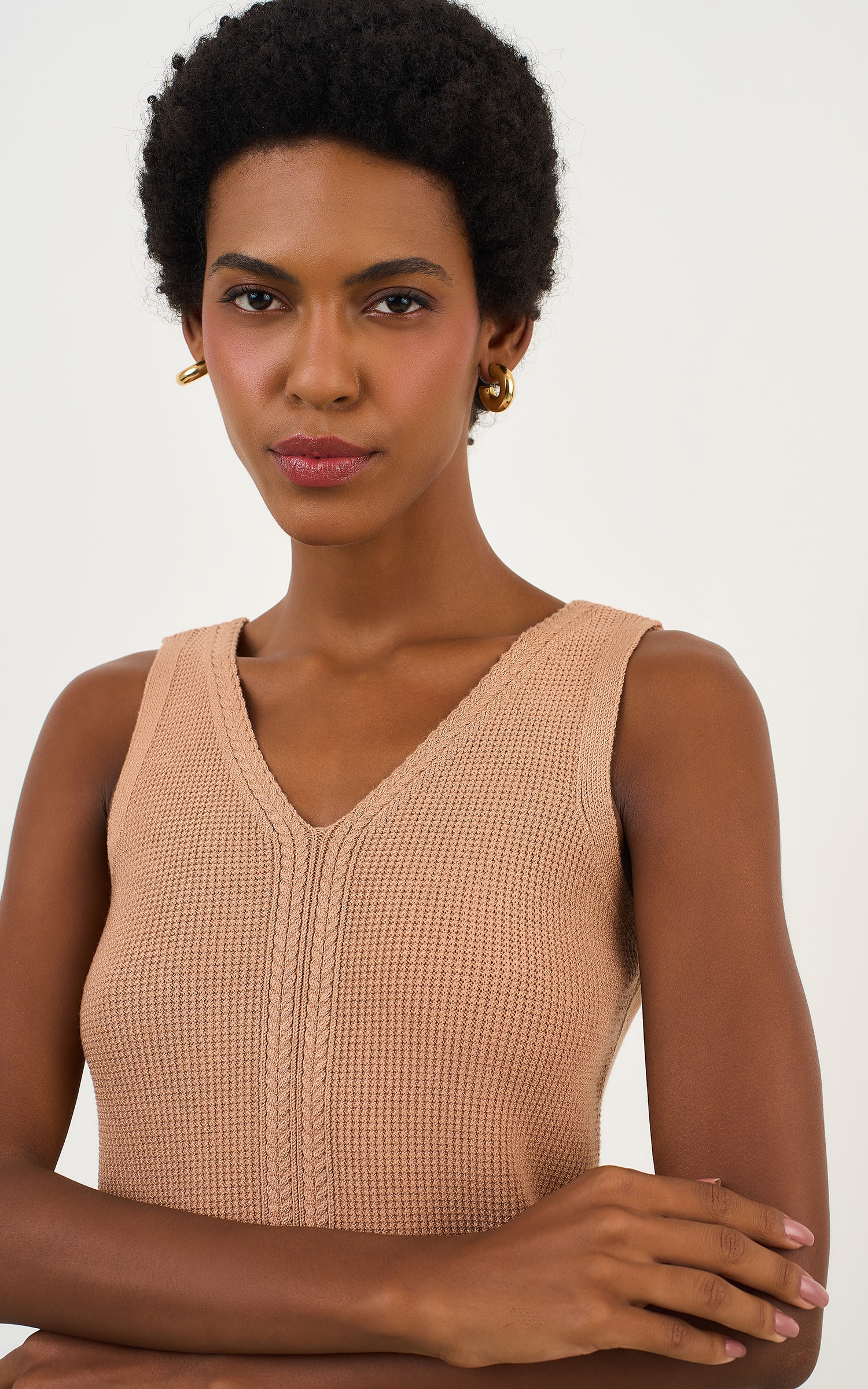 Regata Tricot Textura Amendoa
