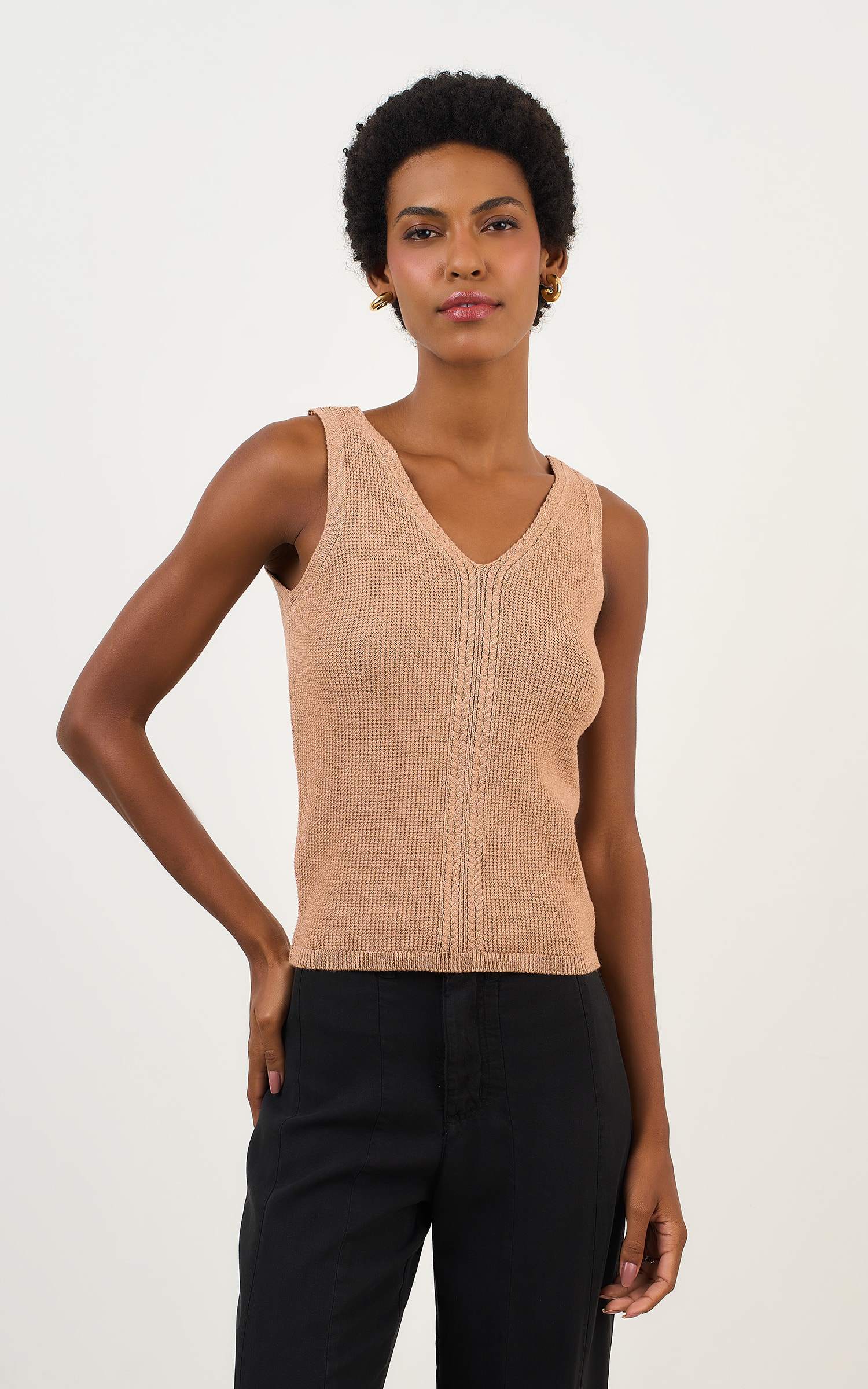 Regata Tricot Textura Amendoa