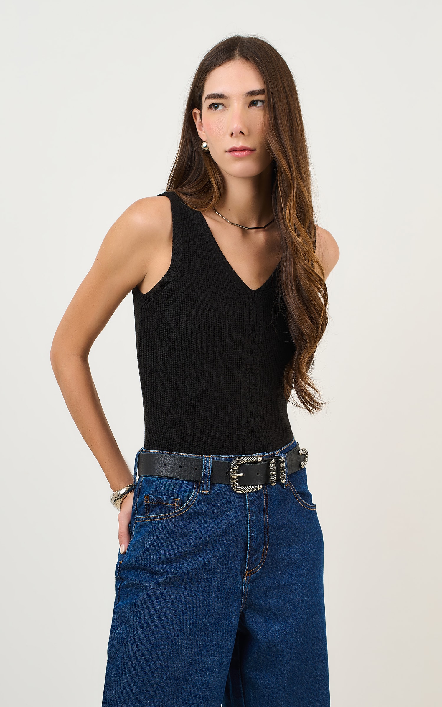 Regata Tricot Textura Preto
