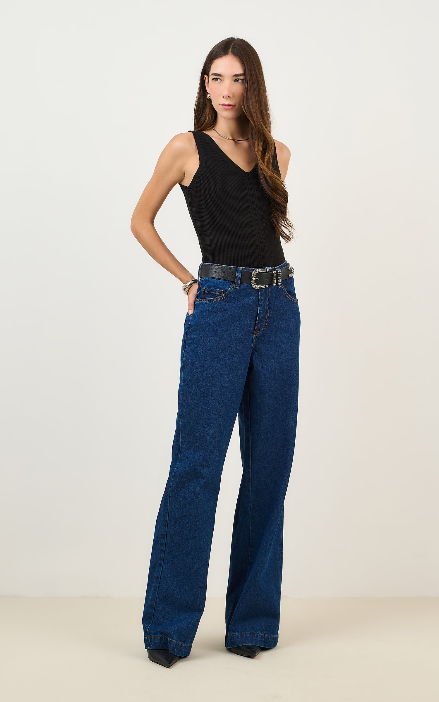 Regata Tricot Textura Preto
