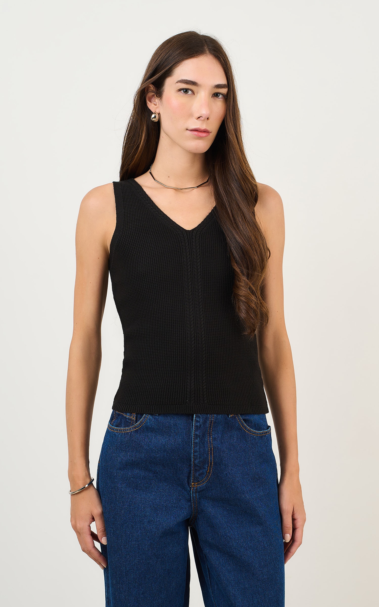 Regata Tricot Textura Preto