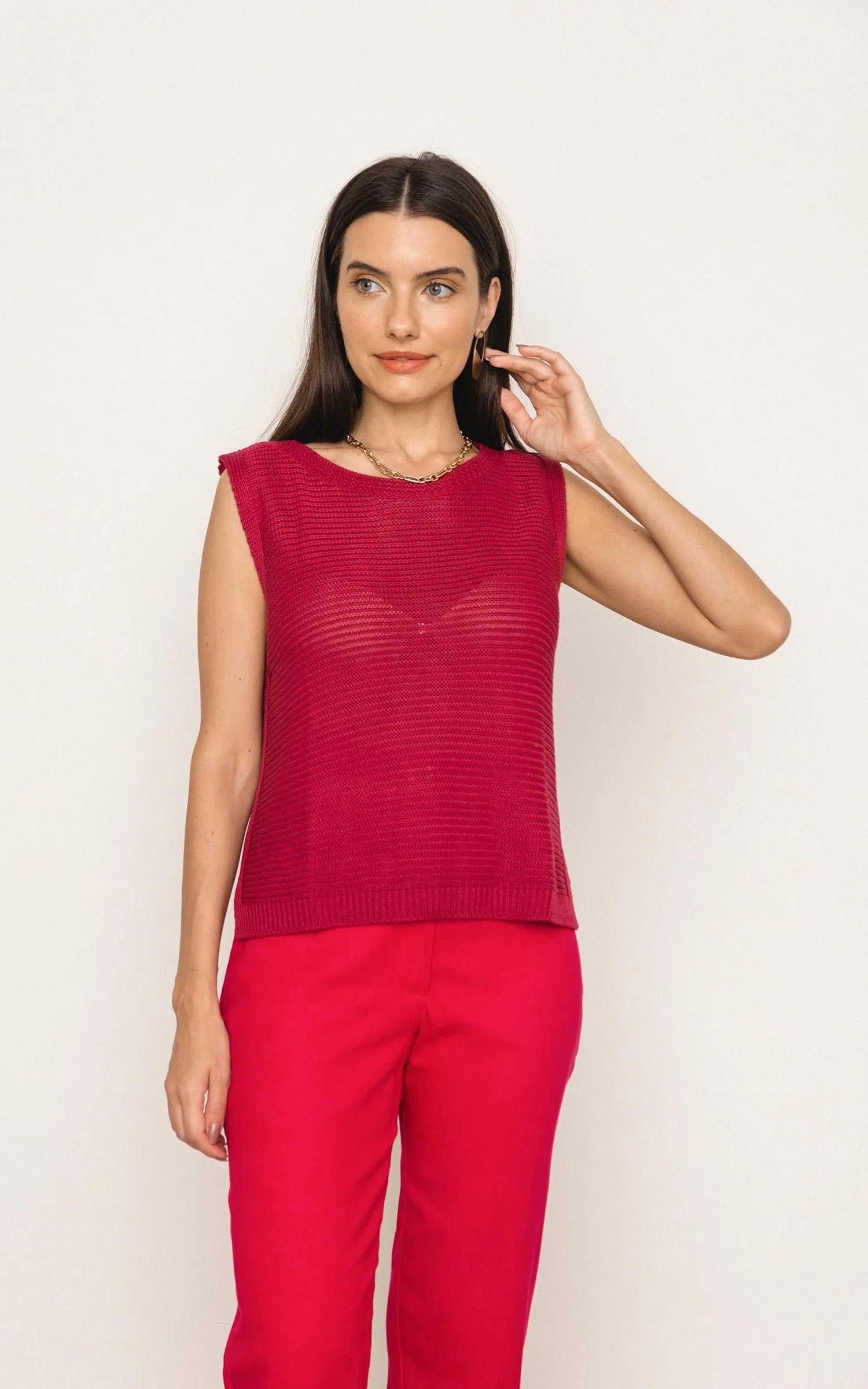Regata Tricot Veraneio Rosa