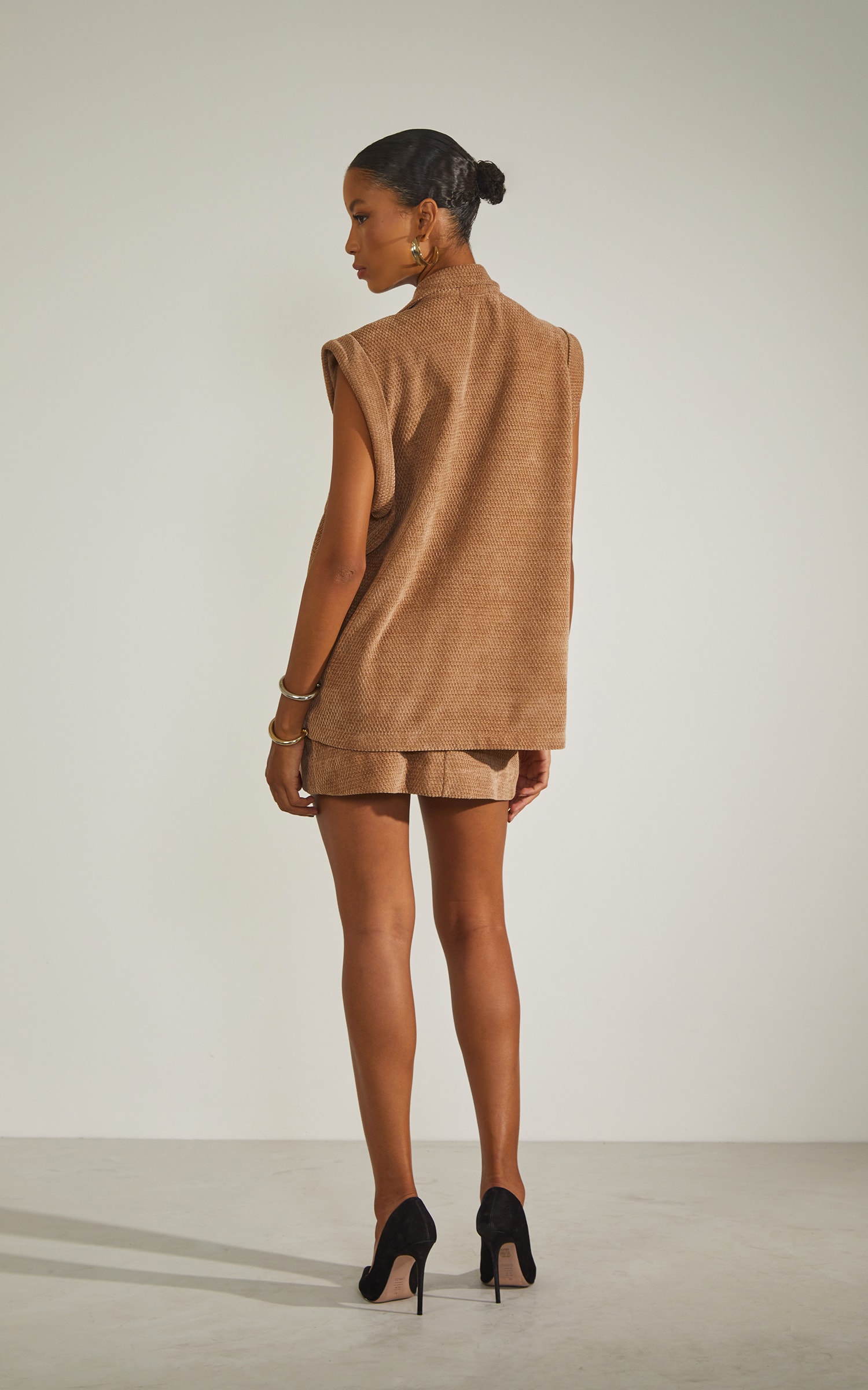 Saia Chenile Jacquard Caramelo