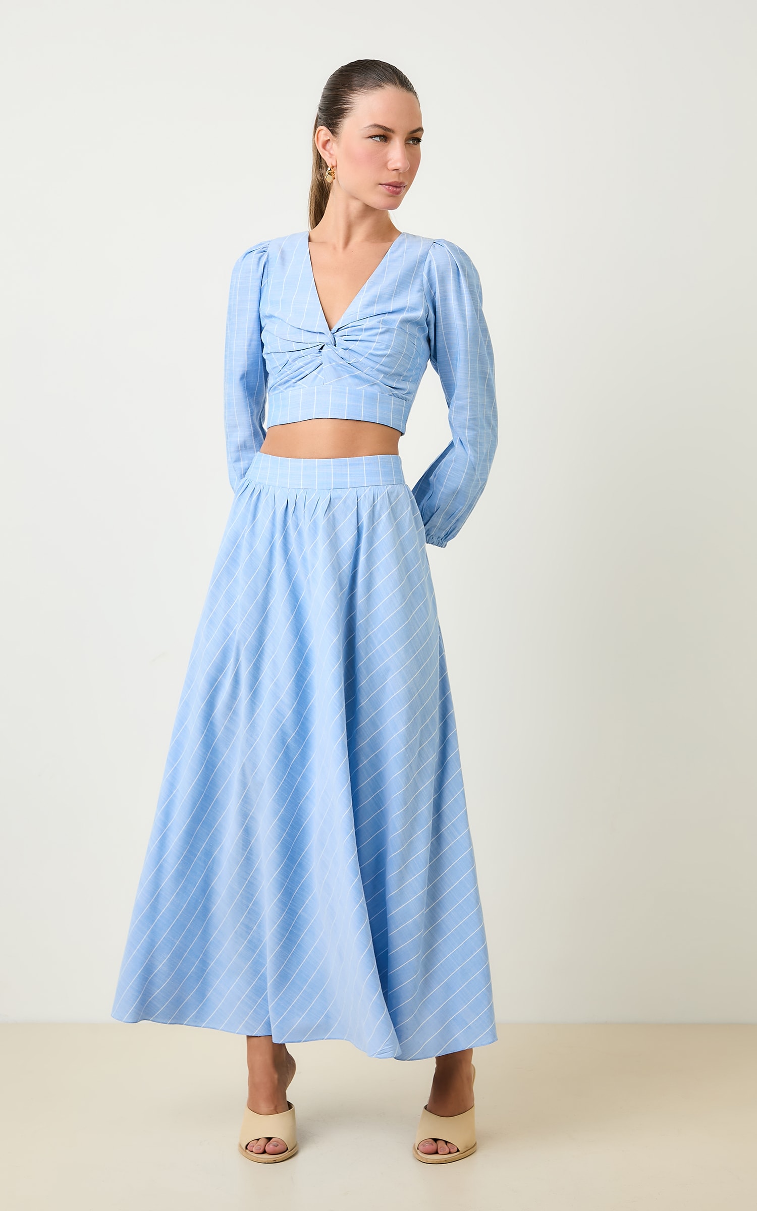 Saia Cropped Listrada Pontal Nuvem