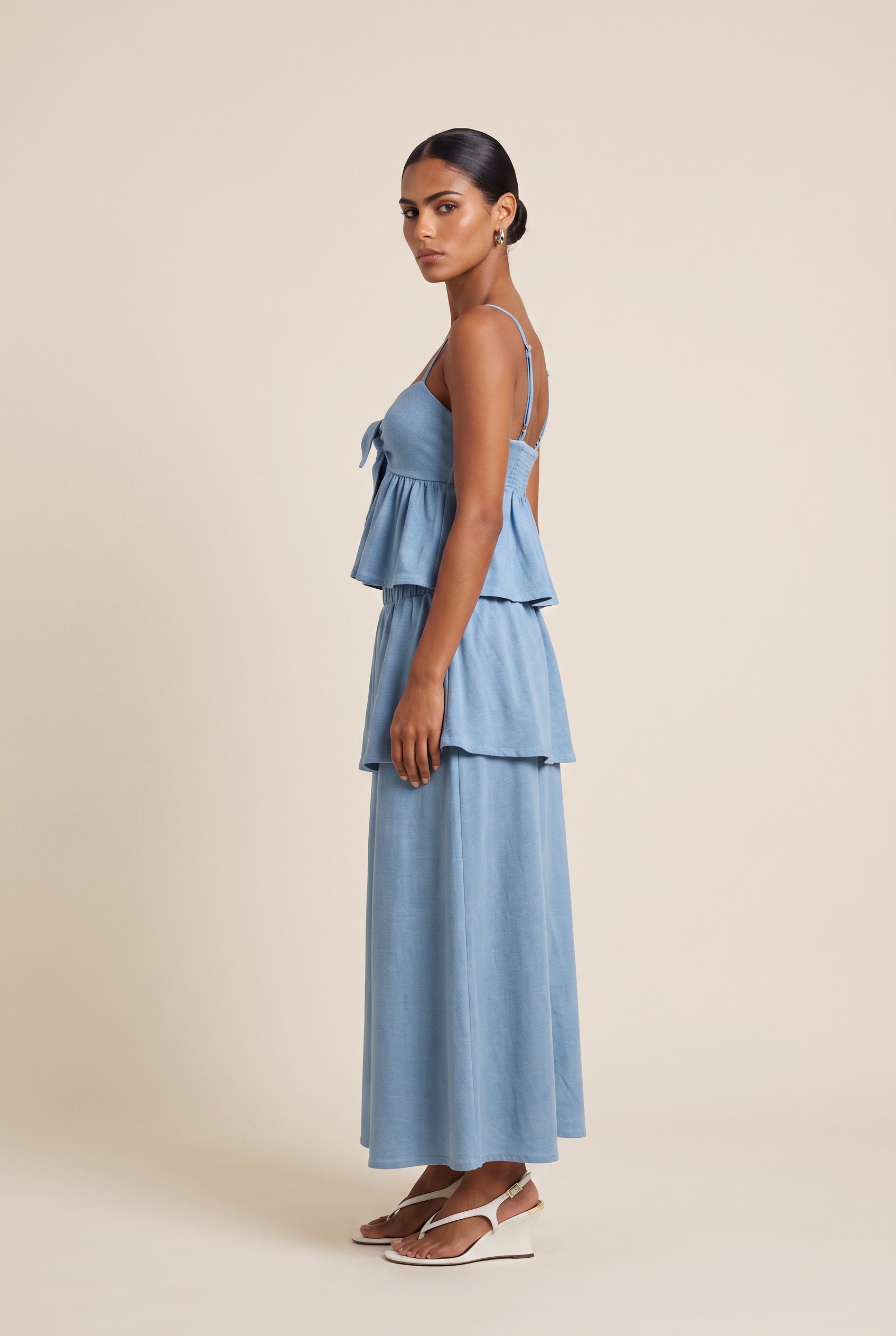 Saia Cropped Love Sunset Baby Blue