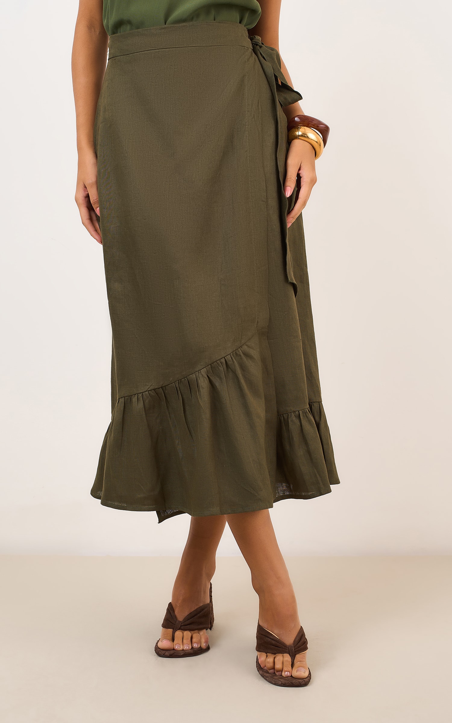 Saia Cropped Lungo Verde Musgo