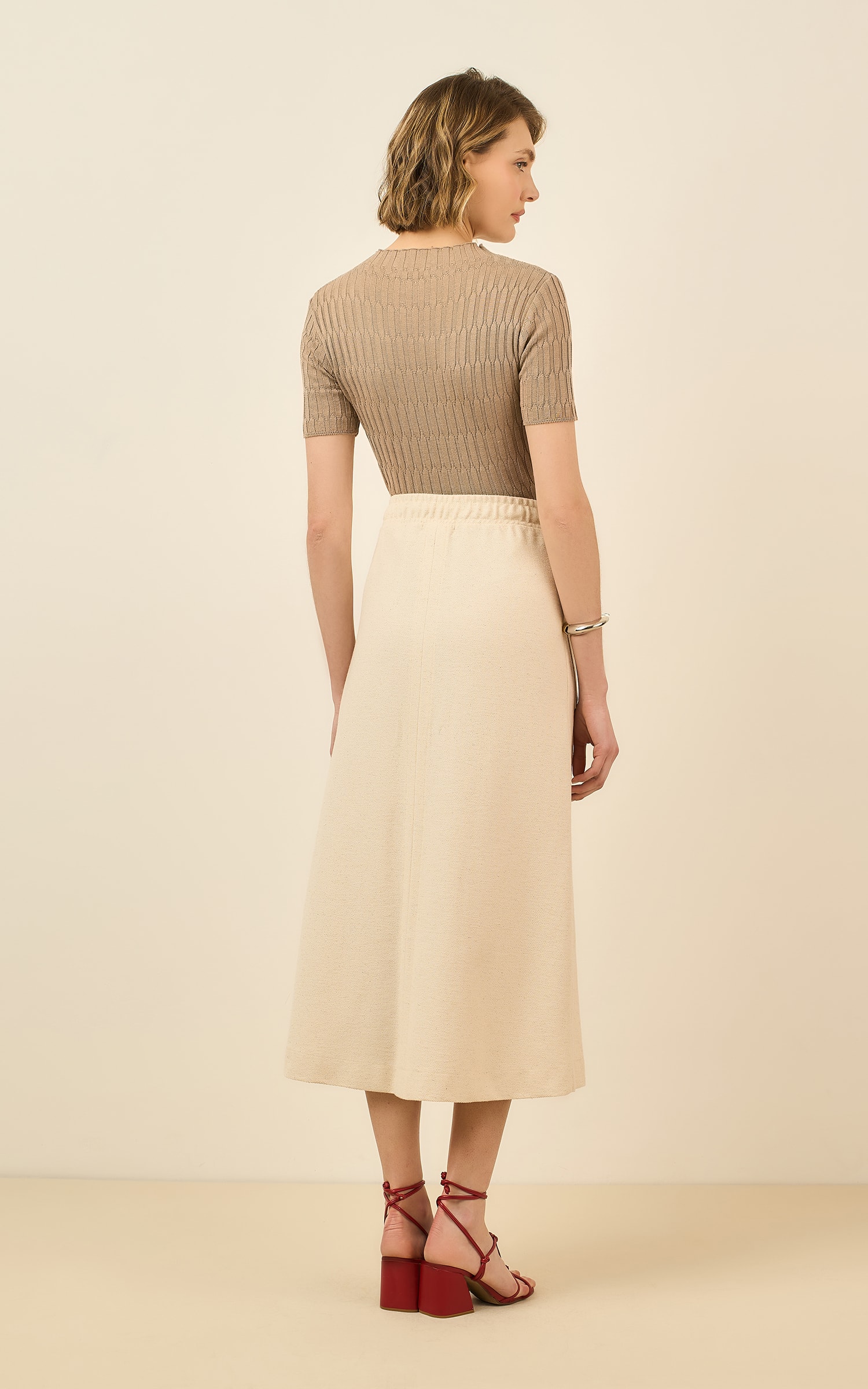 Saia Cropped Moleton Ring Off White