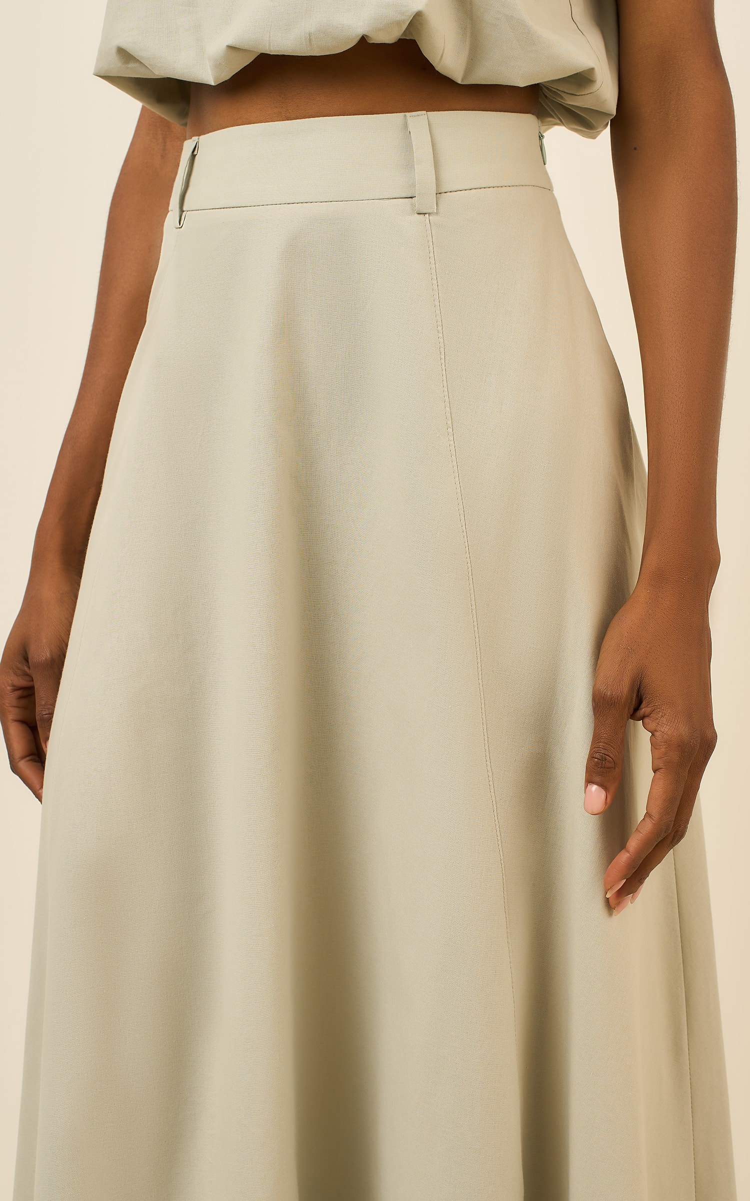 Saia Cropped Recortes Poetic Verde Brisa