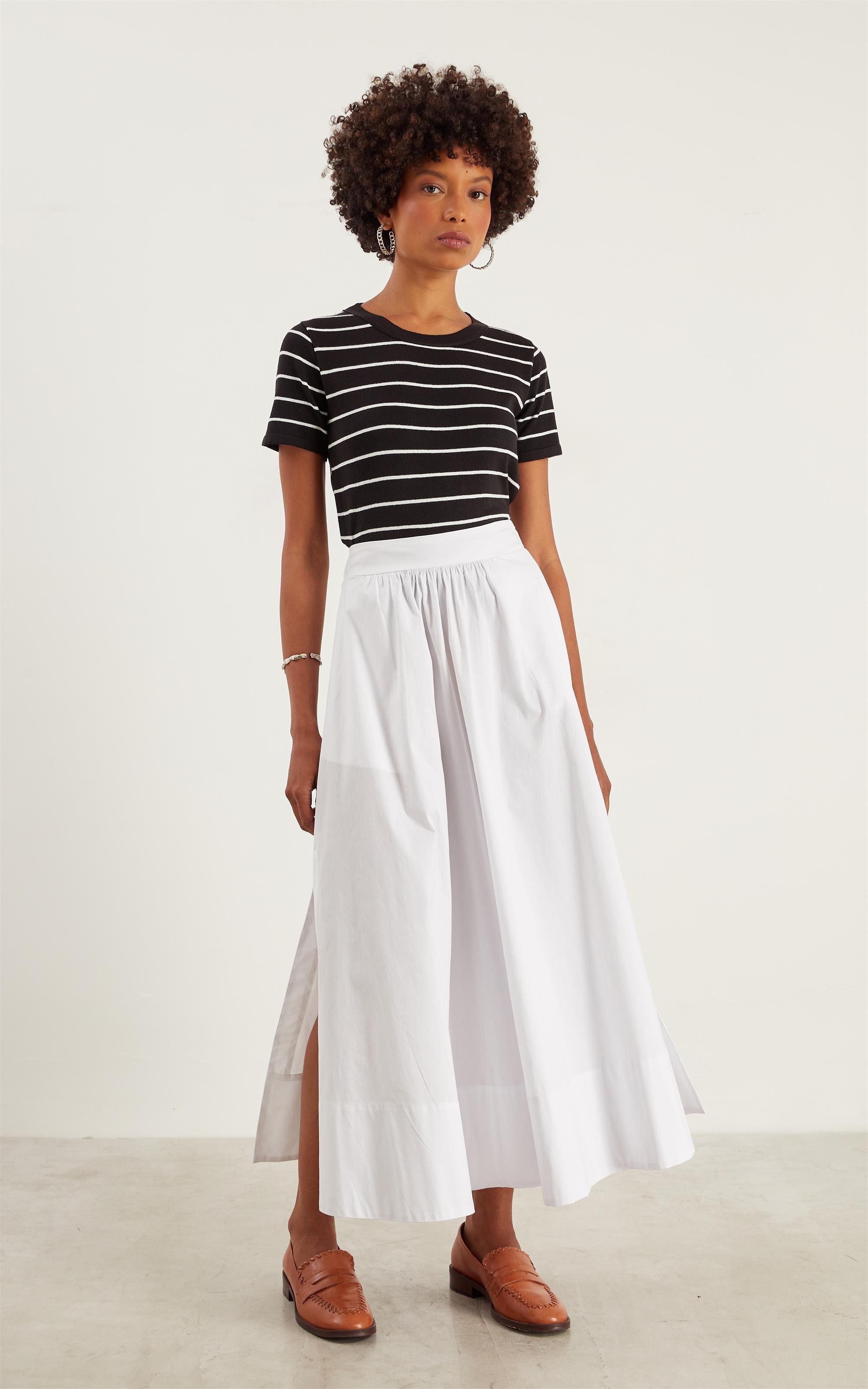 Saia Longa Franzida Off White