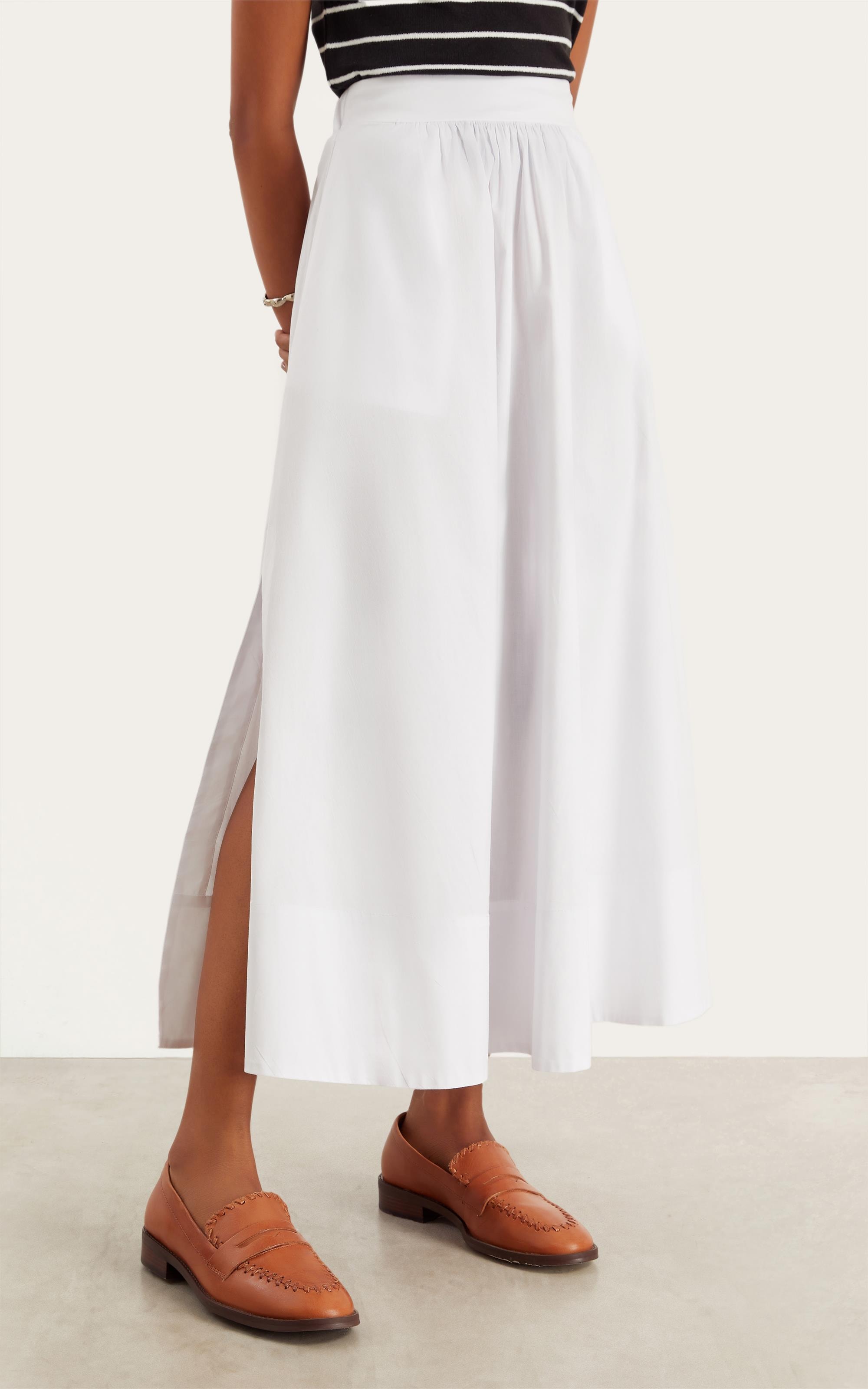 Saia Longa Franzida Off White