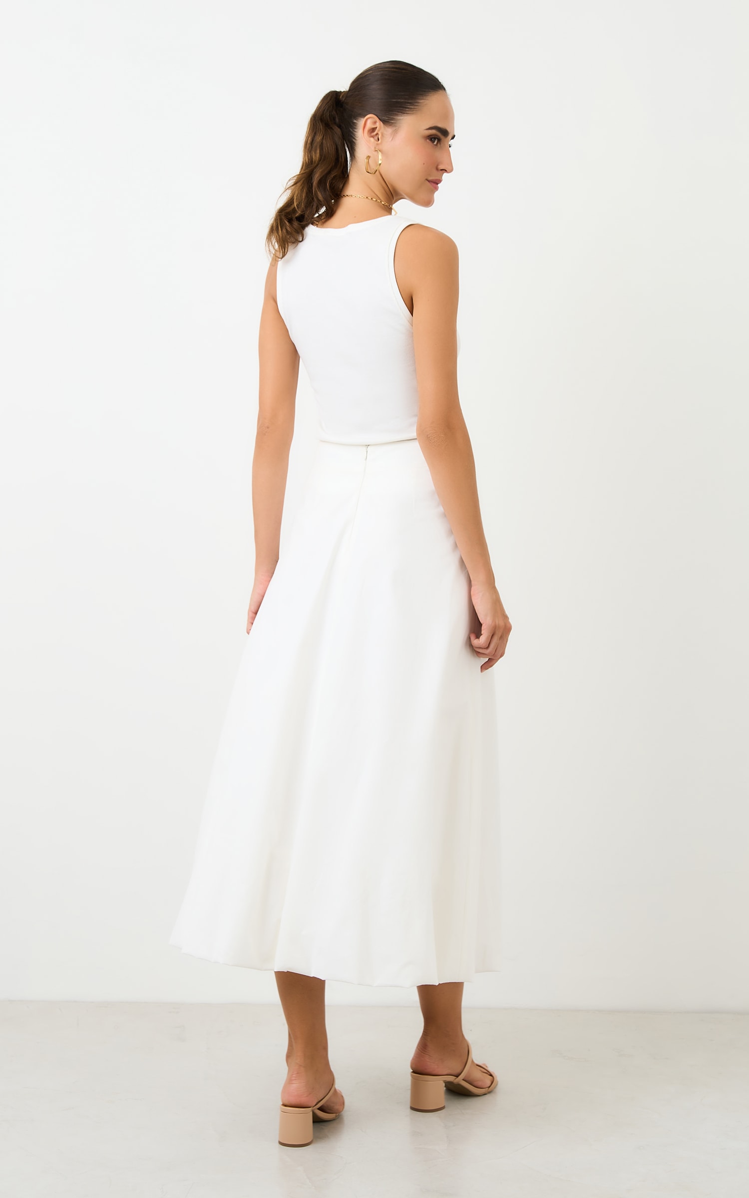 Saia Midi Balone Chateau Off White