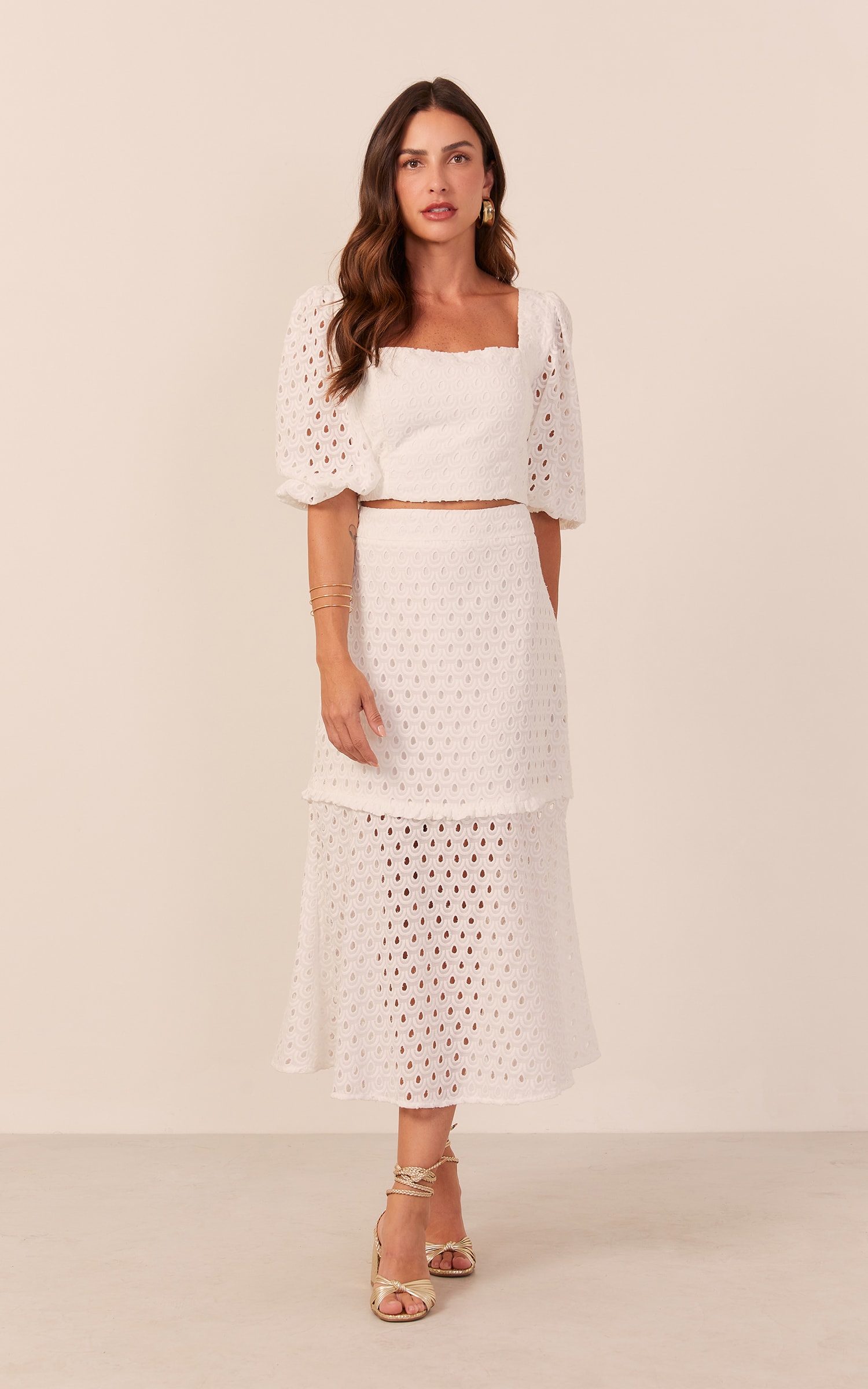 Saia Midi Brisa Off White
