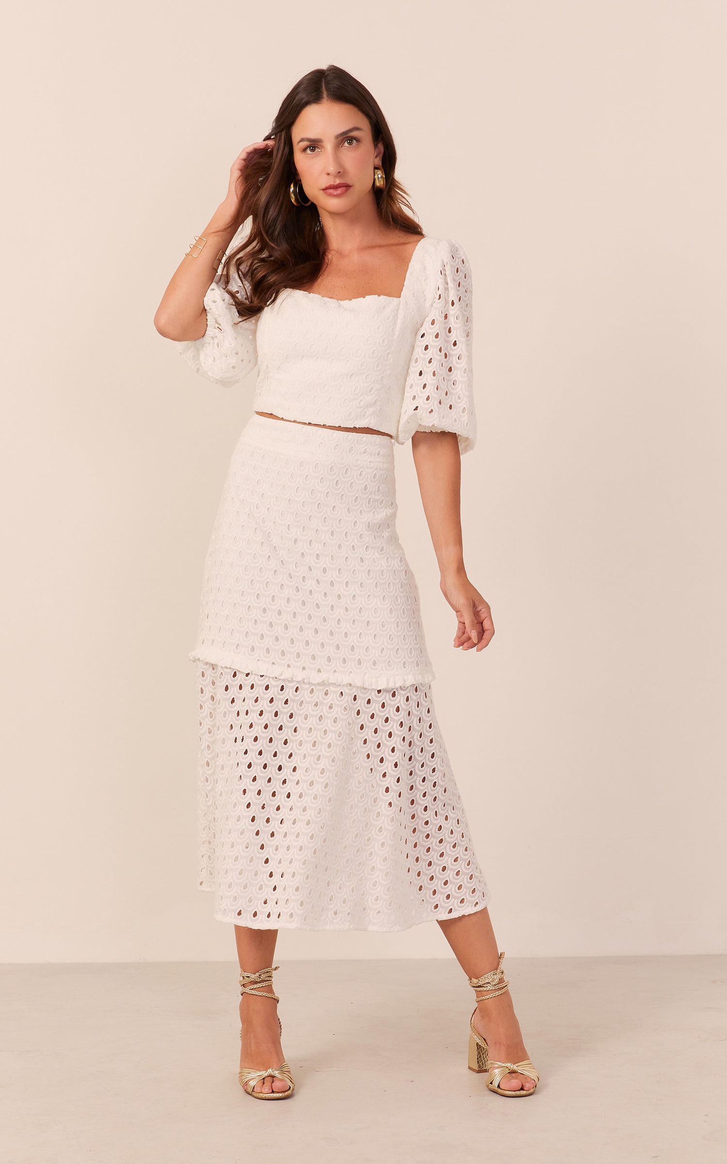 Saia Midi Brisa Off White