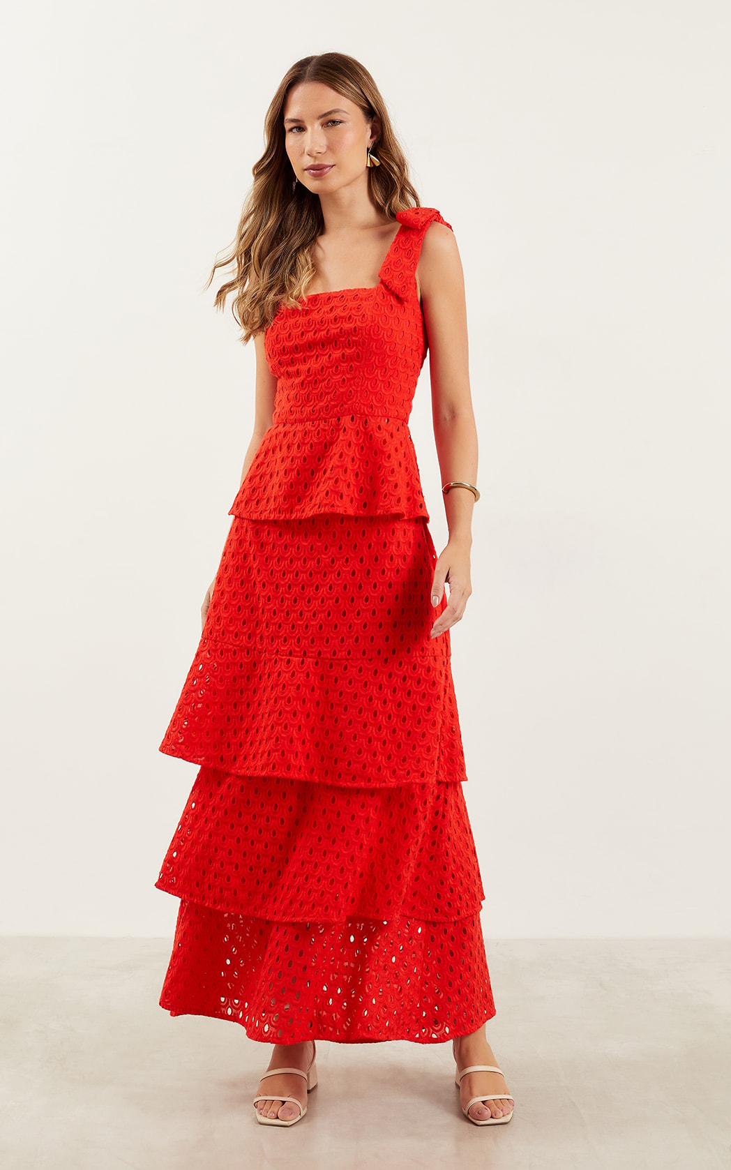 Saia Midi Felicitá Laise Vermelho