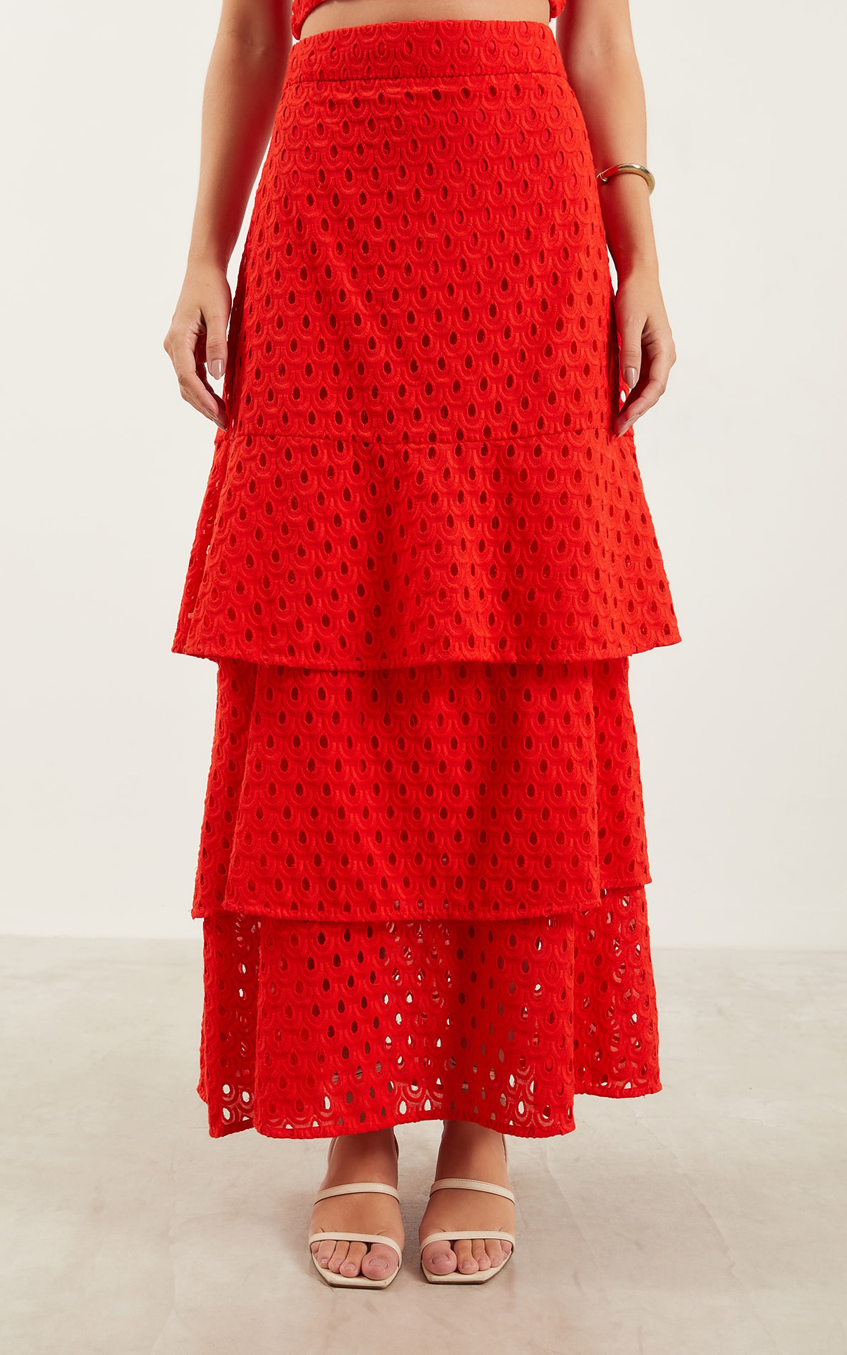 Saia Midi Felicitá Laise Vermelho