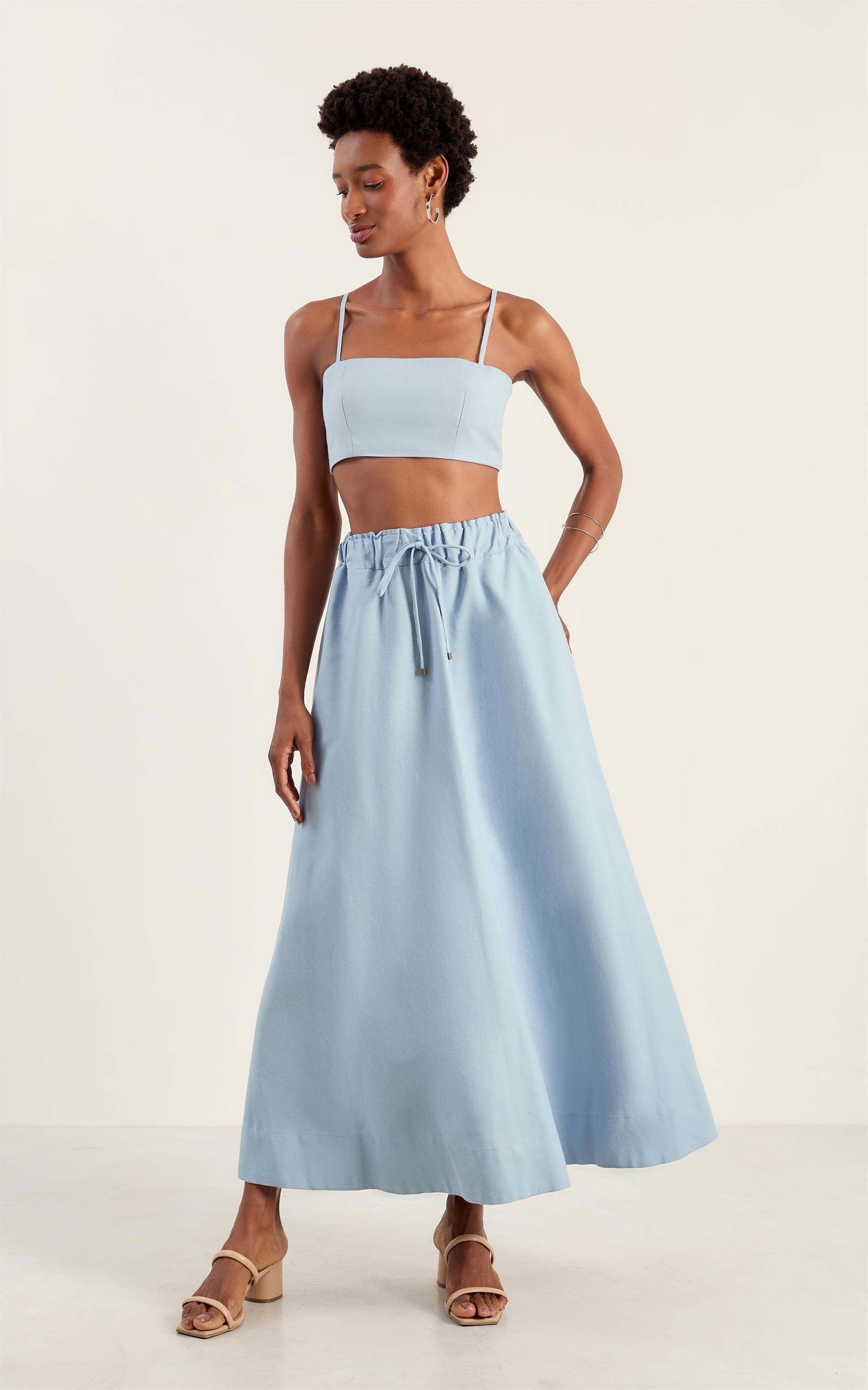 Saia Midi Fresh Azul Ceu