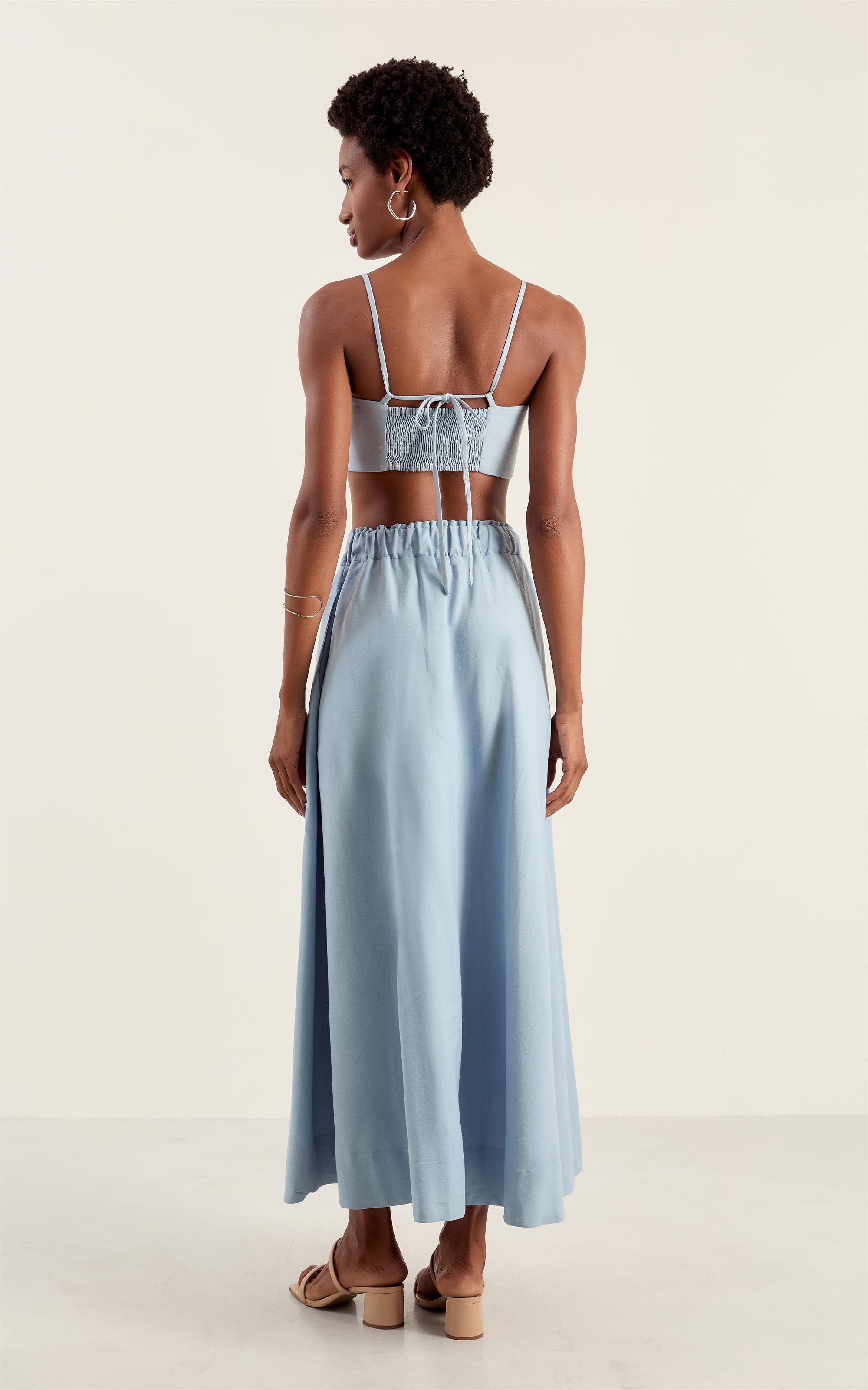 Saia Midi Fresh Azul Ceu
