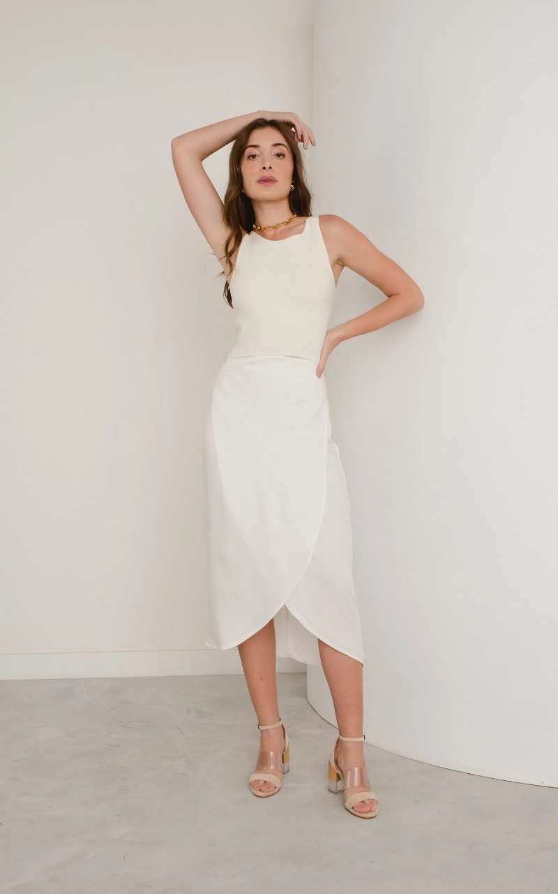 Saia Midi Luz Off White