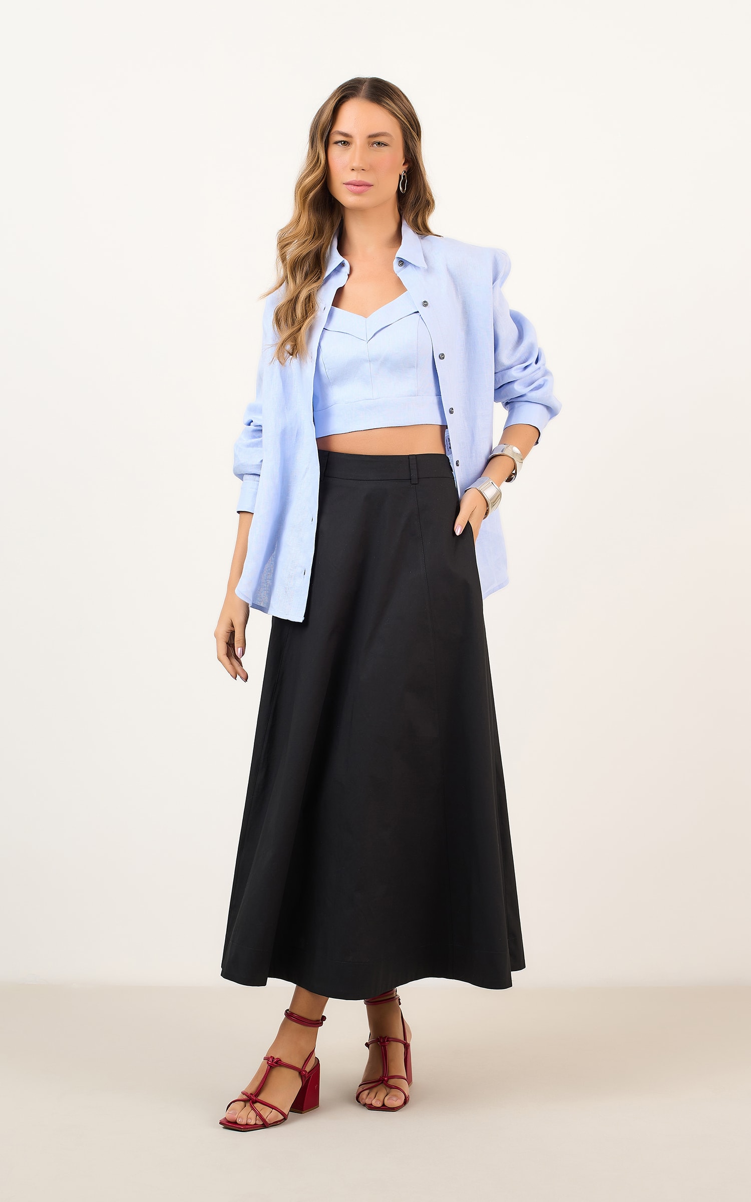 Saia Recortes Dinky Preto