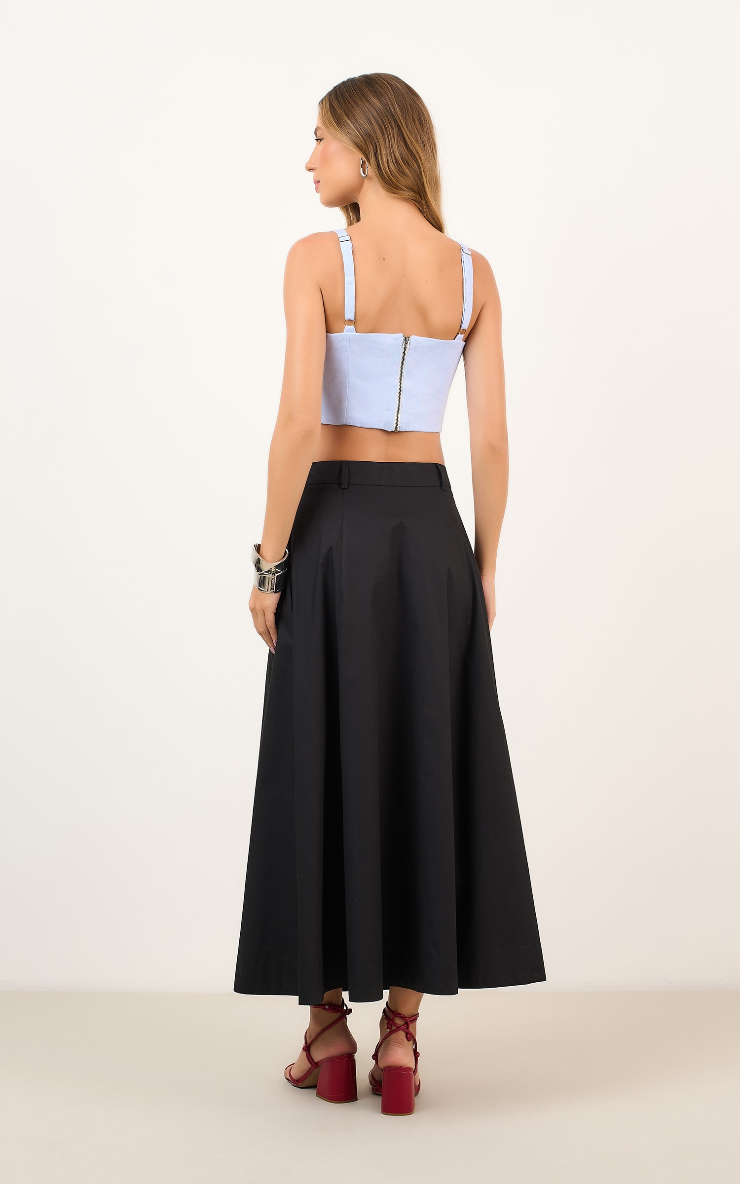 Saia Recortes Dinky Preto