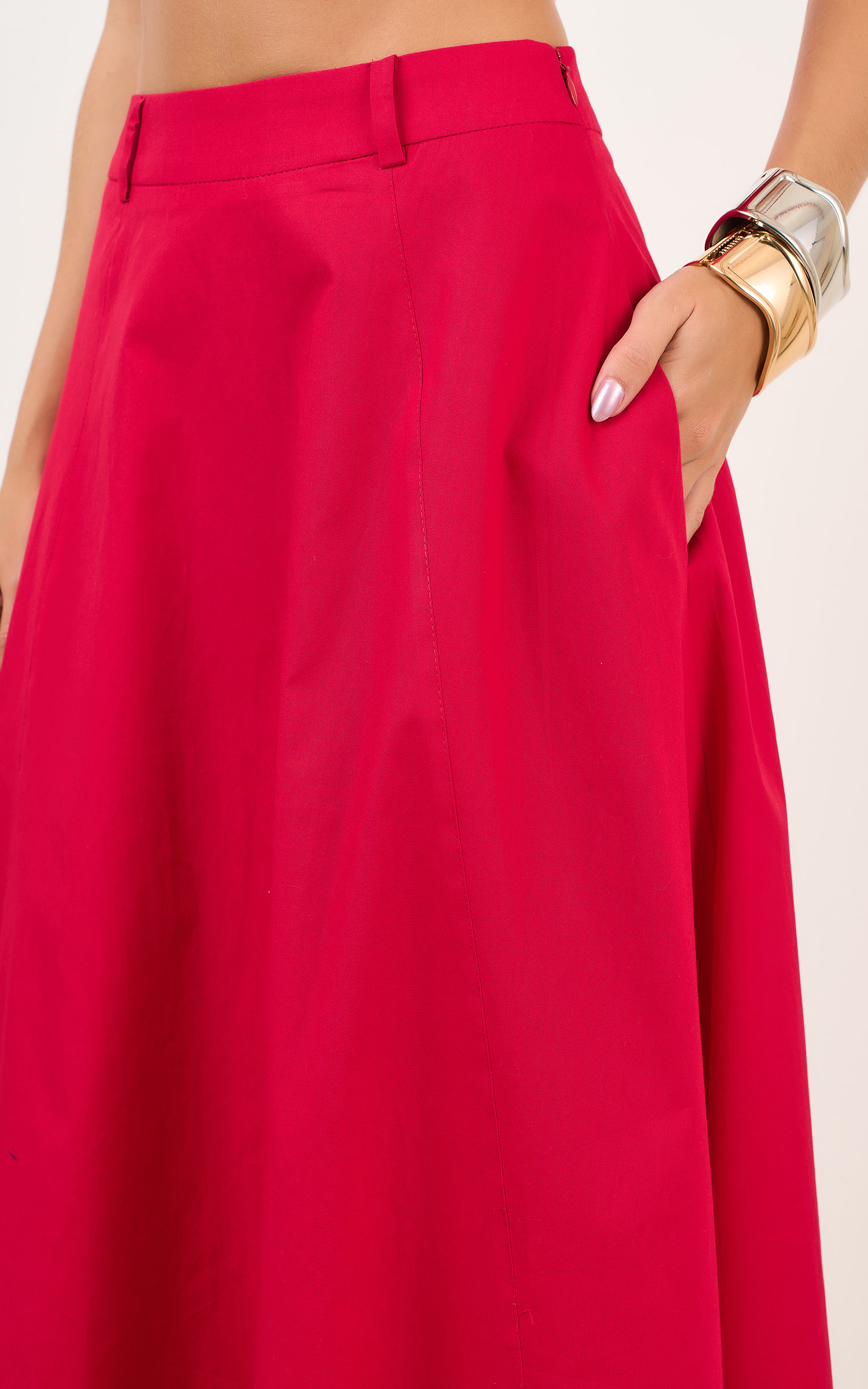 Saia Recortes Dinky Vermelho