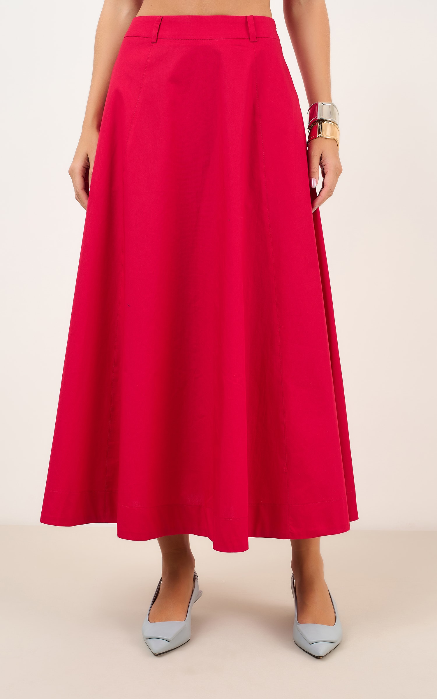Saia Recortes Dinky Vermelho