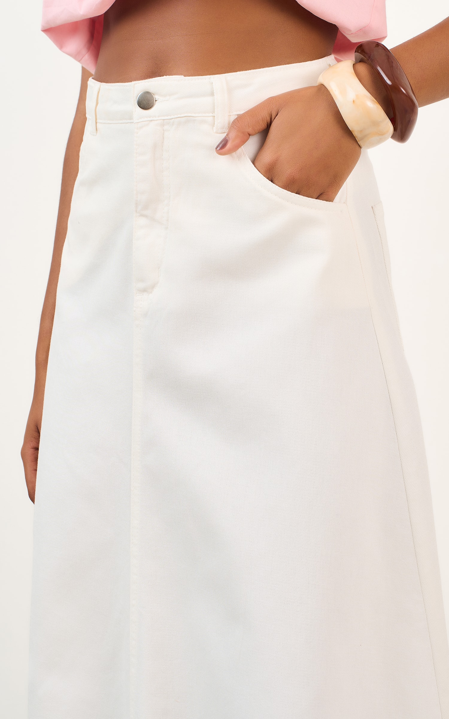 Saia Sarja Evase Longa Off White
