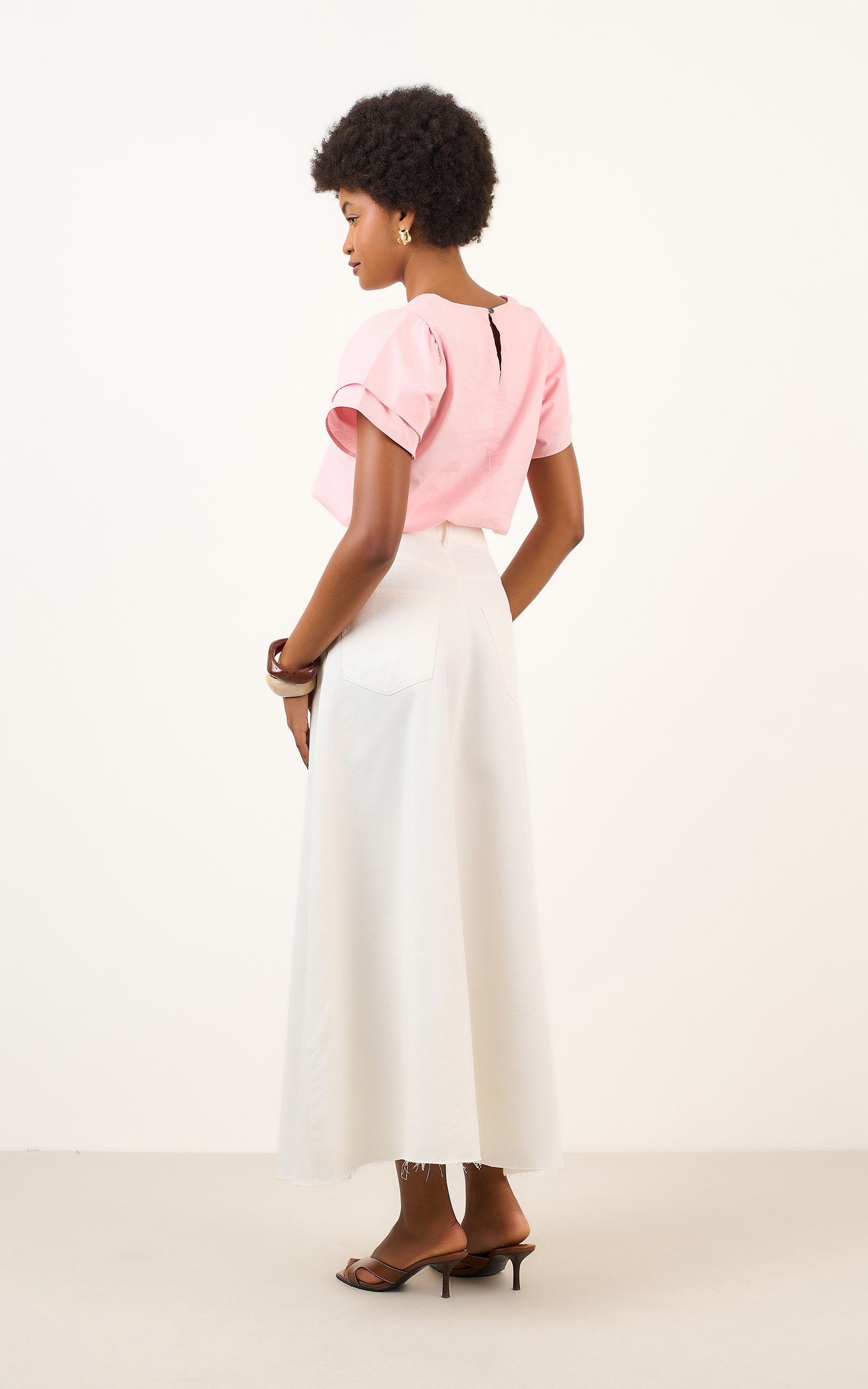 Saia Sarja Evase Longa Off White