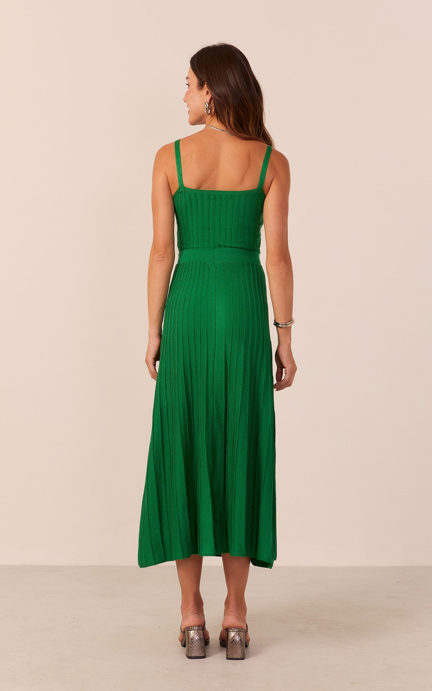 Saia Tricot Nervuras Verde