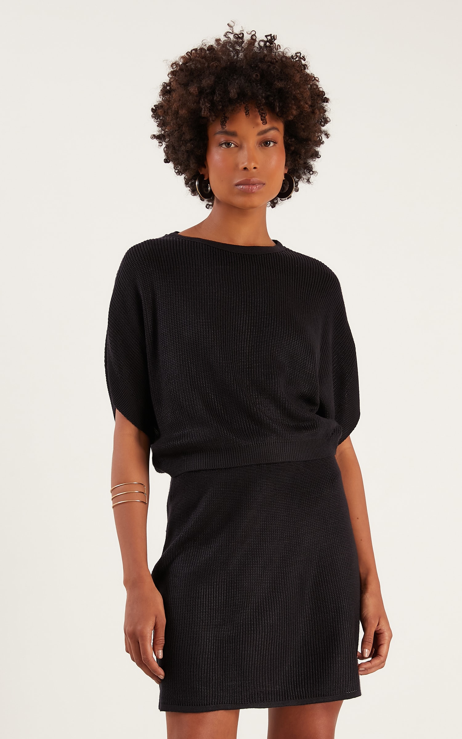 Saia Tricot Peach Preto