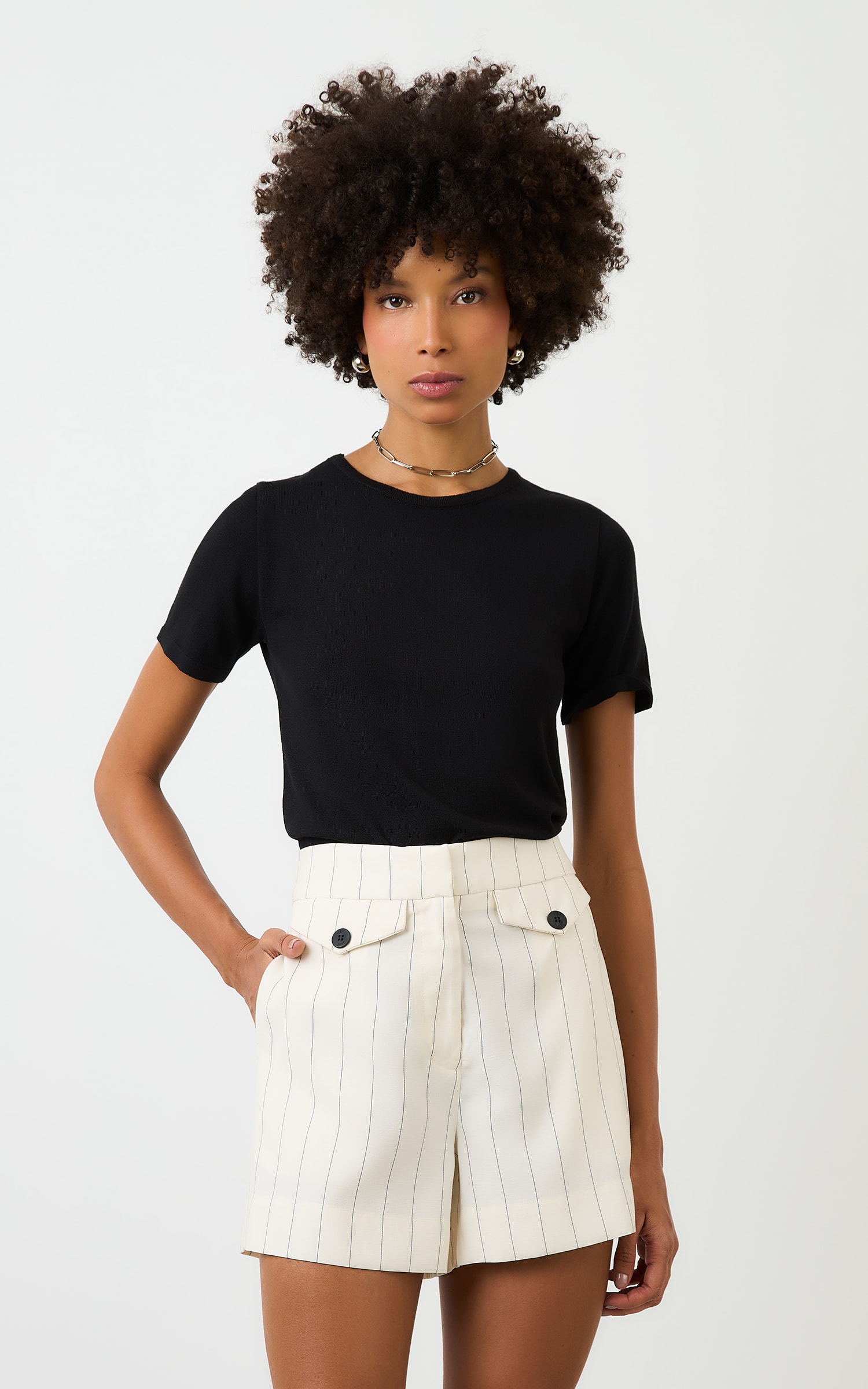 Short Alfaiataria New Risca Off White