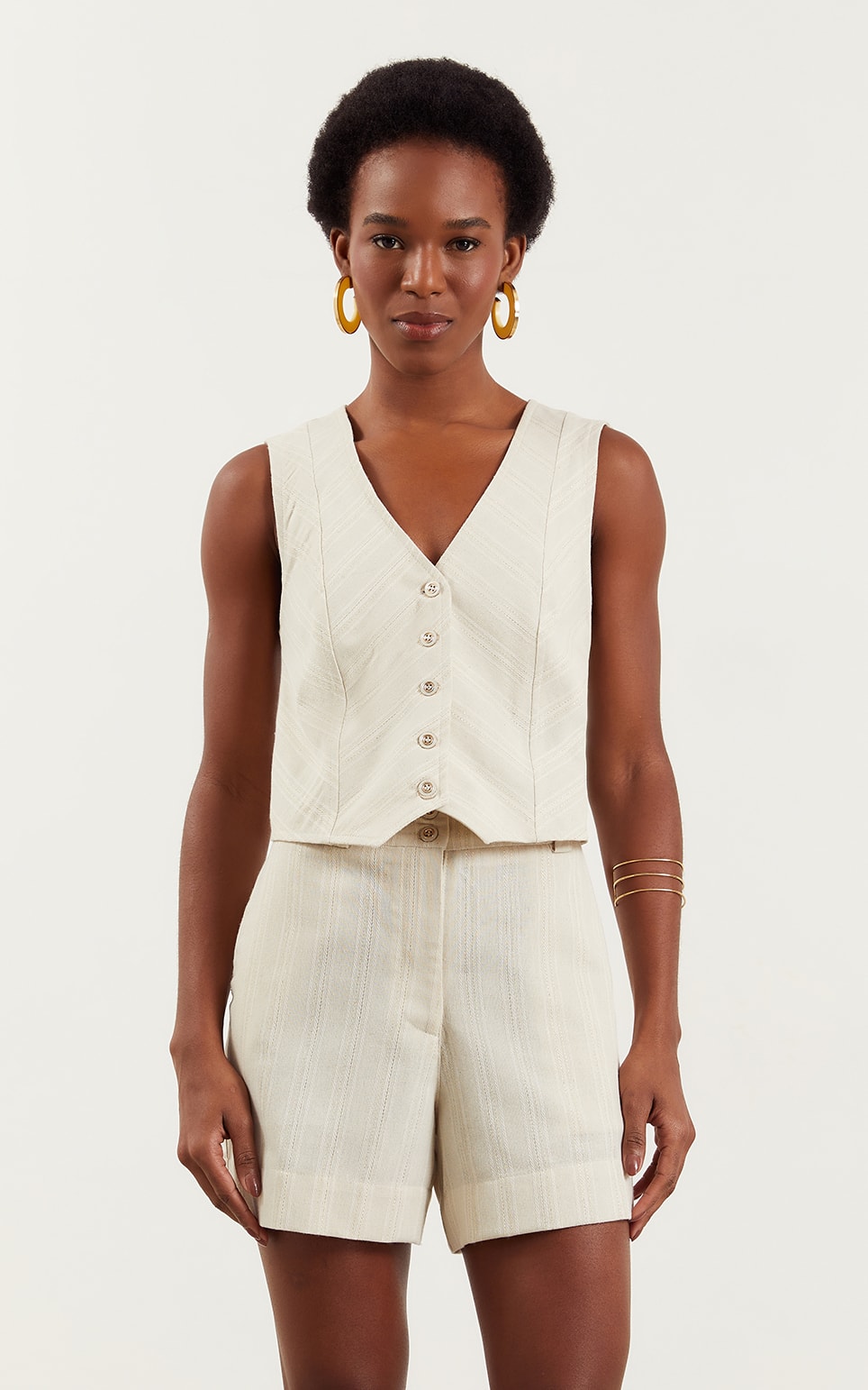 Short Alfaiataria Stripe Natural