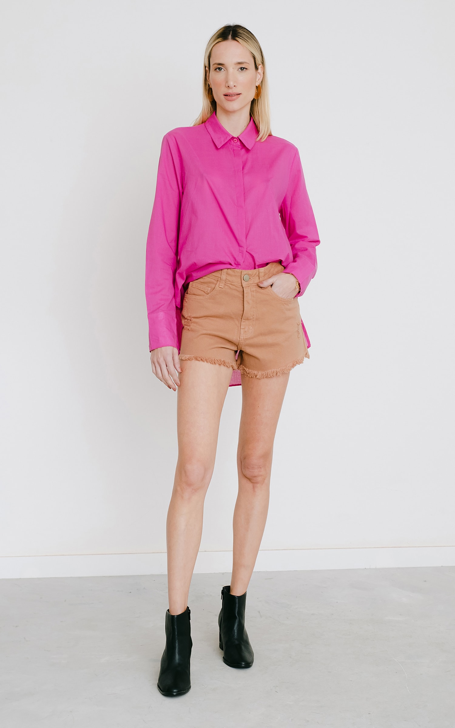 Short Caju Sarja Caramelo
