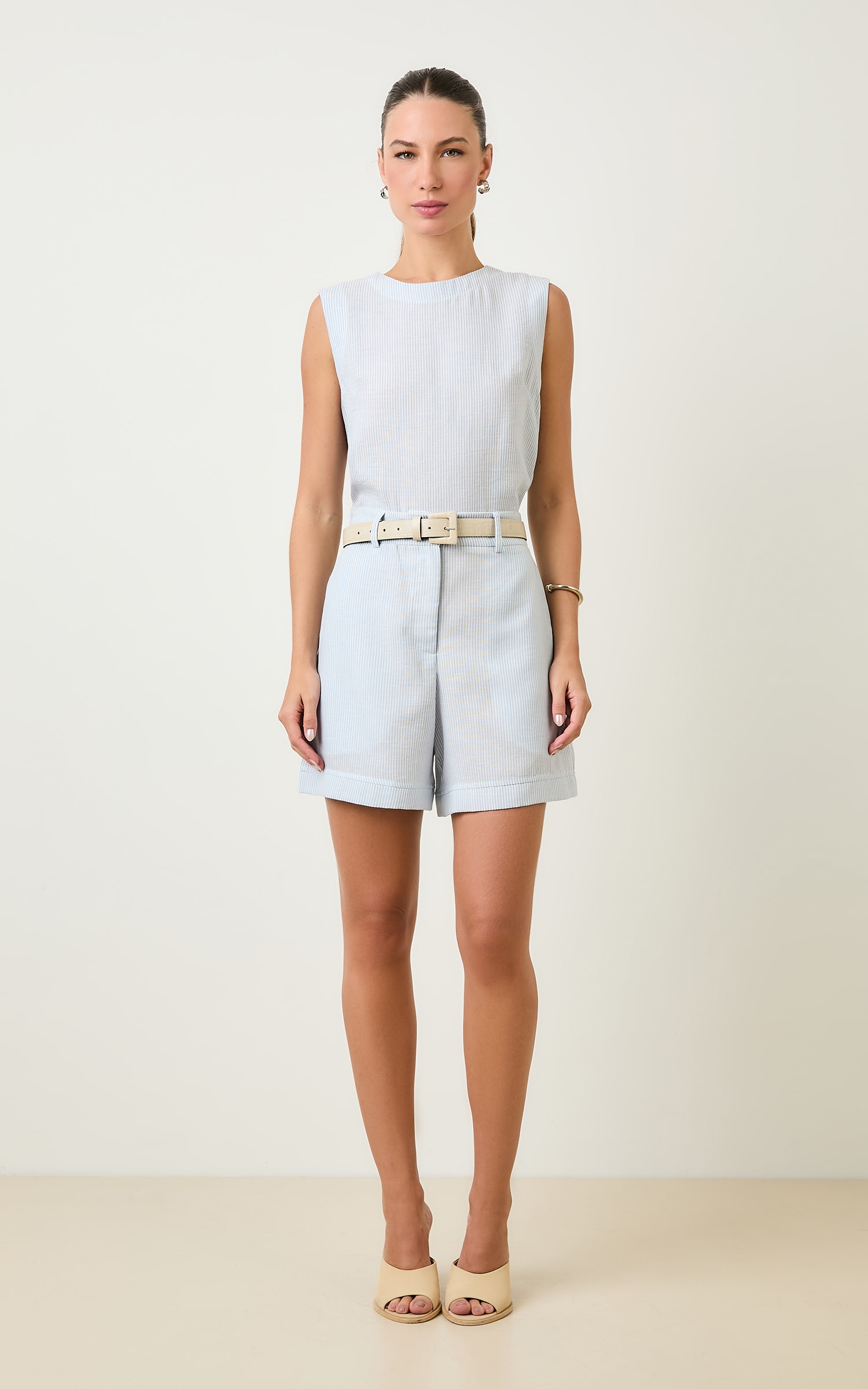Short Com Elastico Costas Athena Nuvem