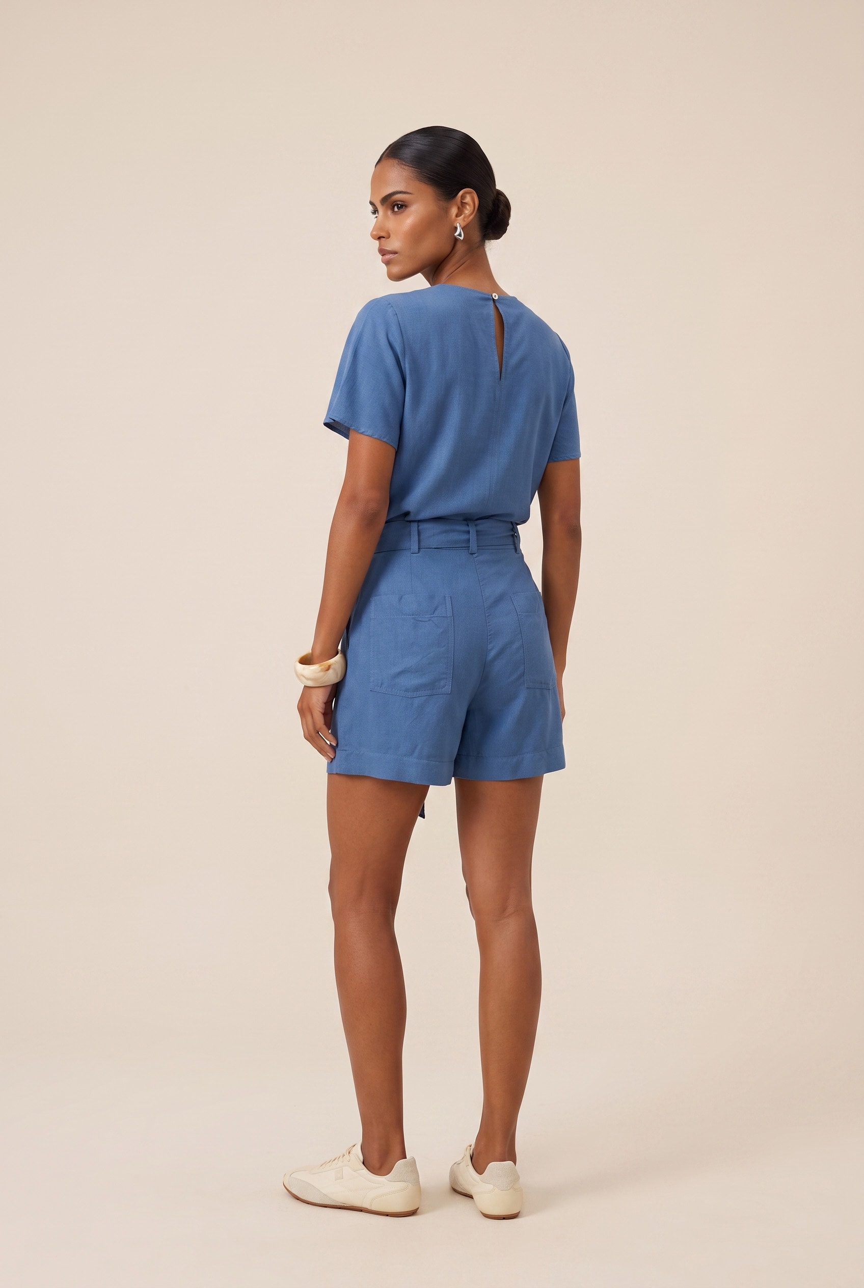 Short Curto Compass Azul Mykonos