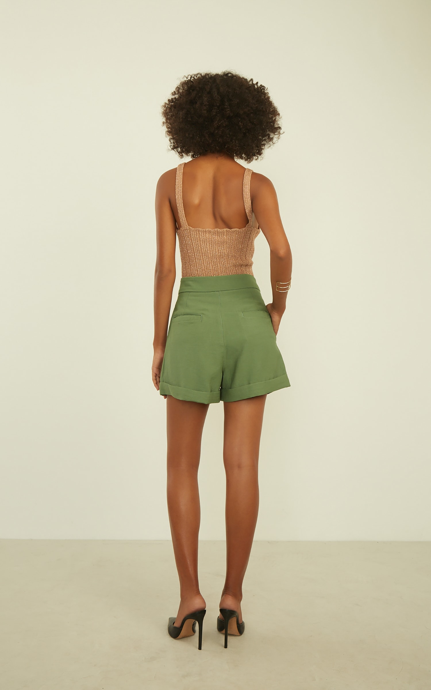Short Gales Alfaiataria Verde Musgo