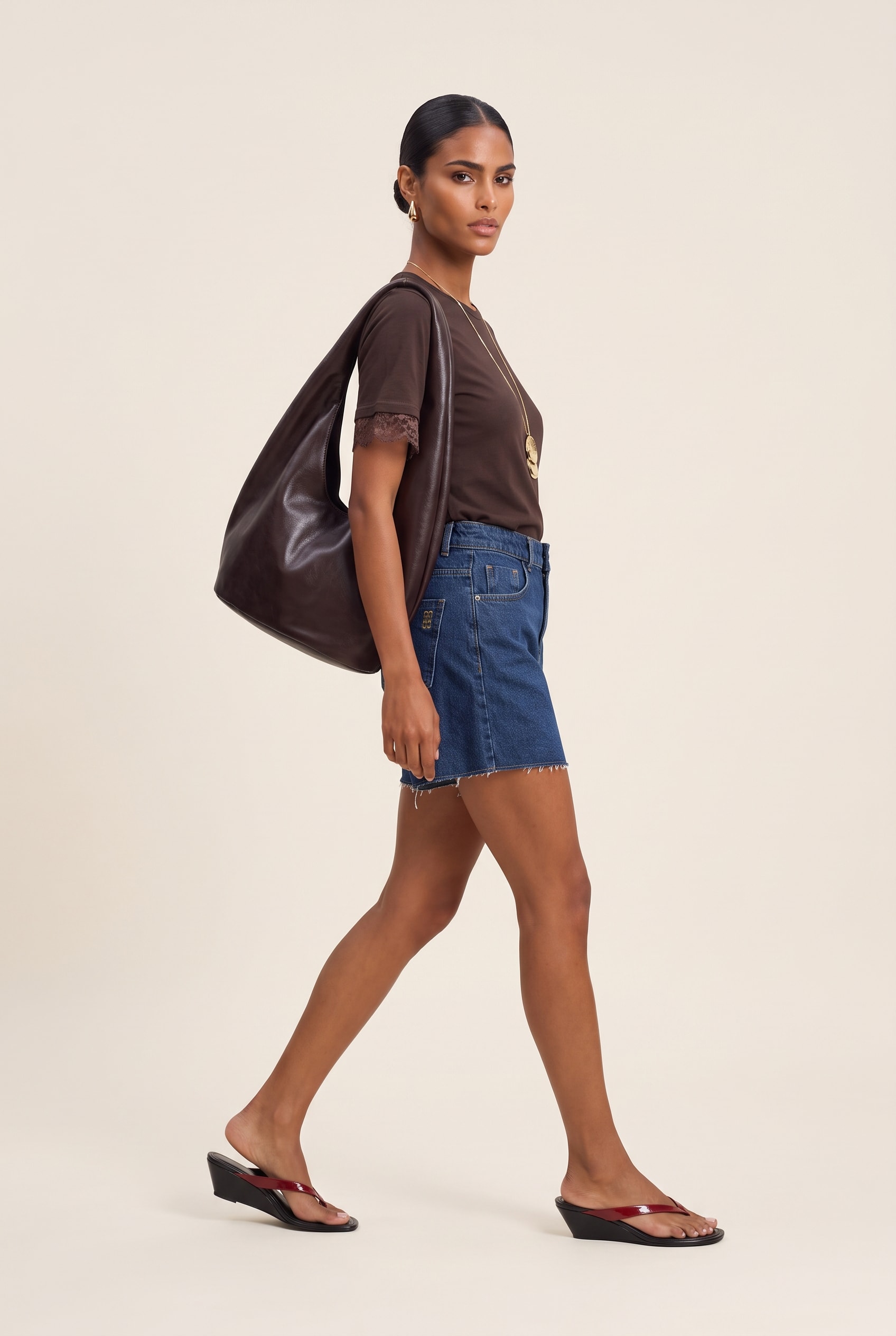 Short Jeans Five Pockets Jeans Medio