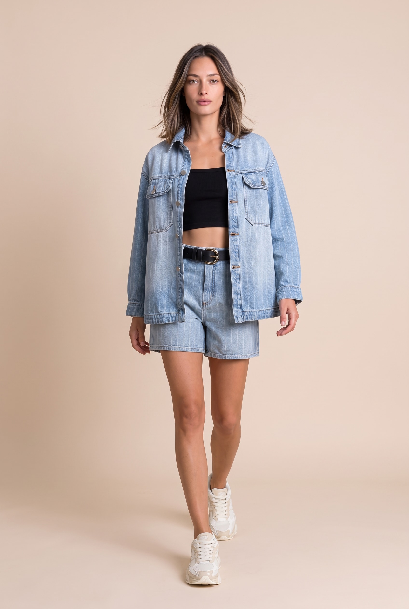 Short Jeans Listrado Jeans Listrado