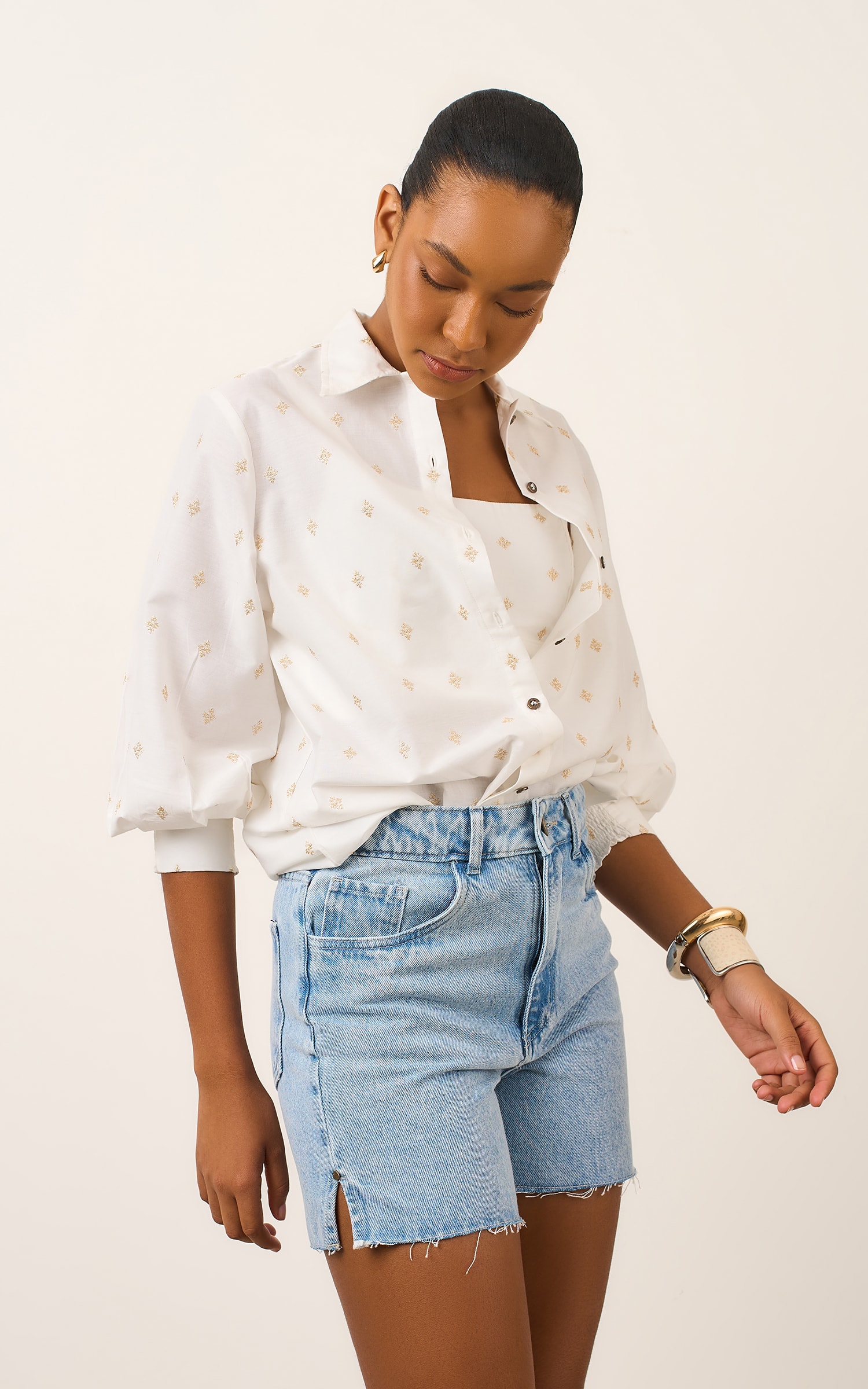 Short Jeans Medio Jeans Medio